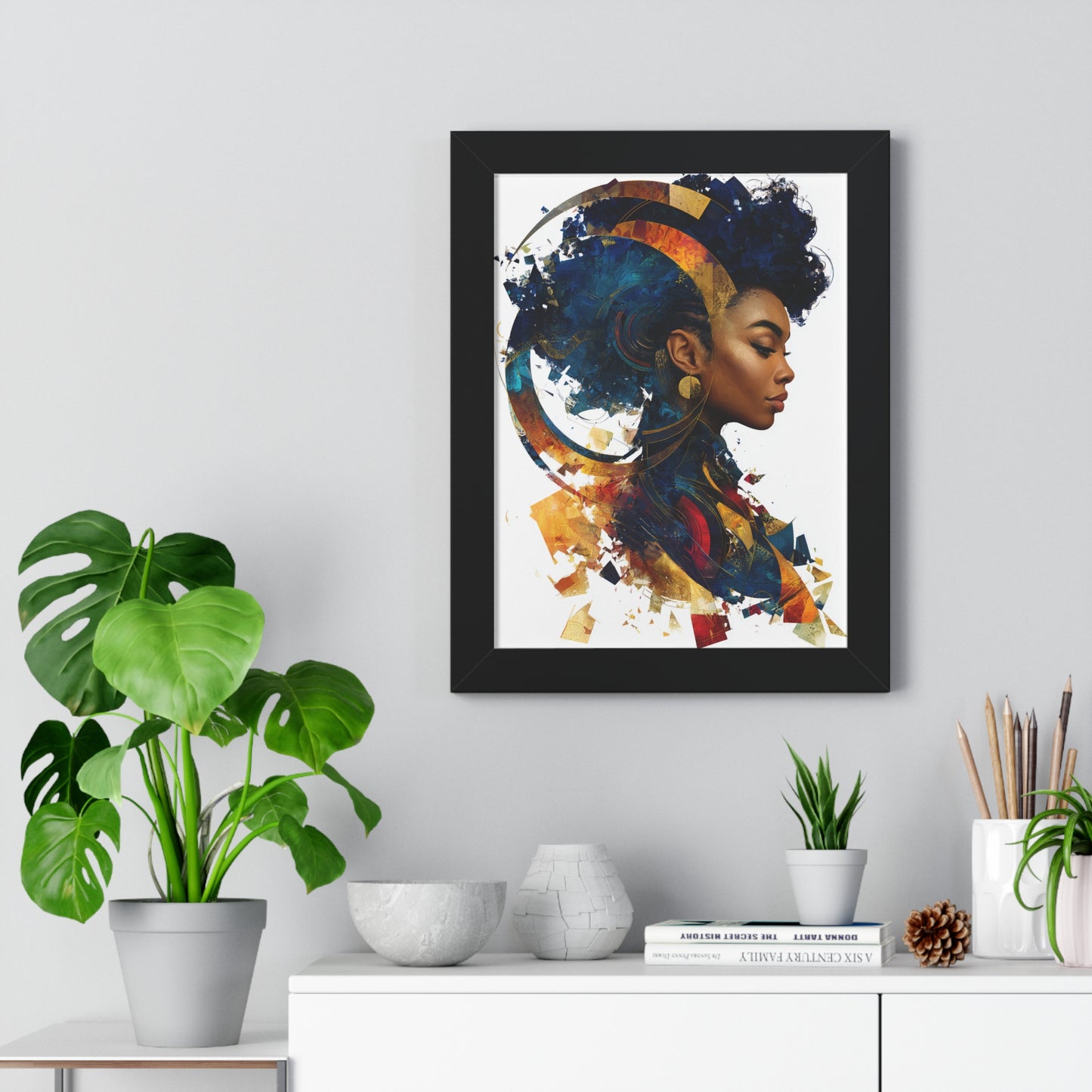 Vibrant Framed Vertical Poster - Afrocentric Art for Home Decor