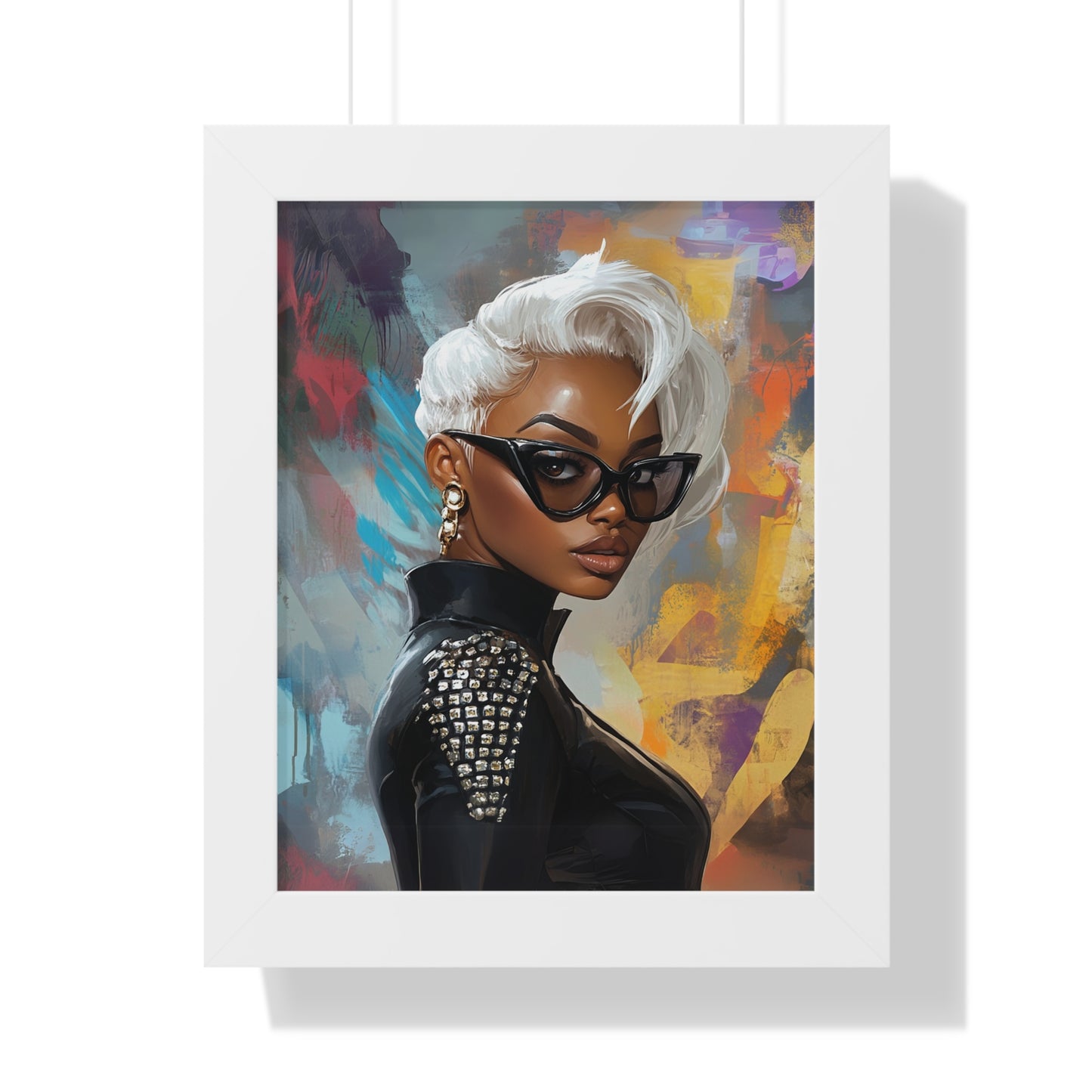 Chic Framed Platinum Diva Poster - Stylish Wall Art for Trendsetters