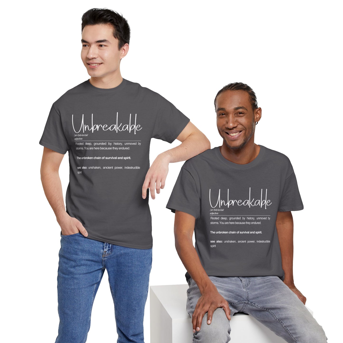 Unbreakable Definition Tee | Unisex Heavy Cotton Shirt, Vintage Inspirational Gift, Casual Wear, Motivational Quote T-Shirt