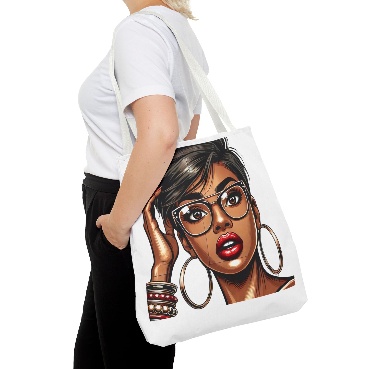 Chic Fashionista Tote Bag with Stylish Graphic Design