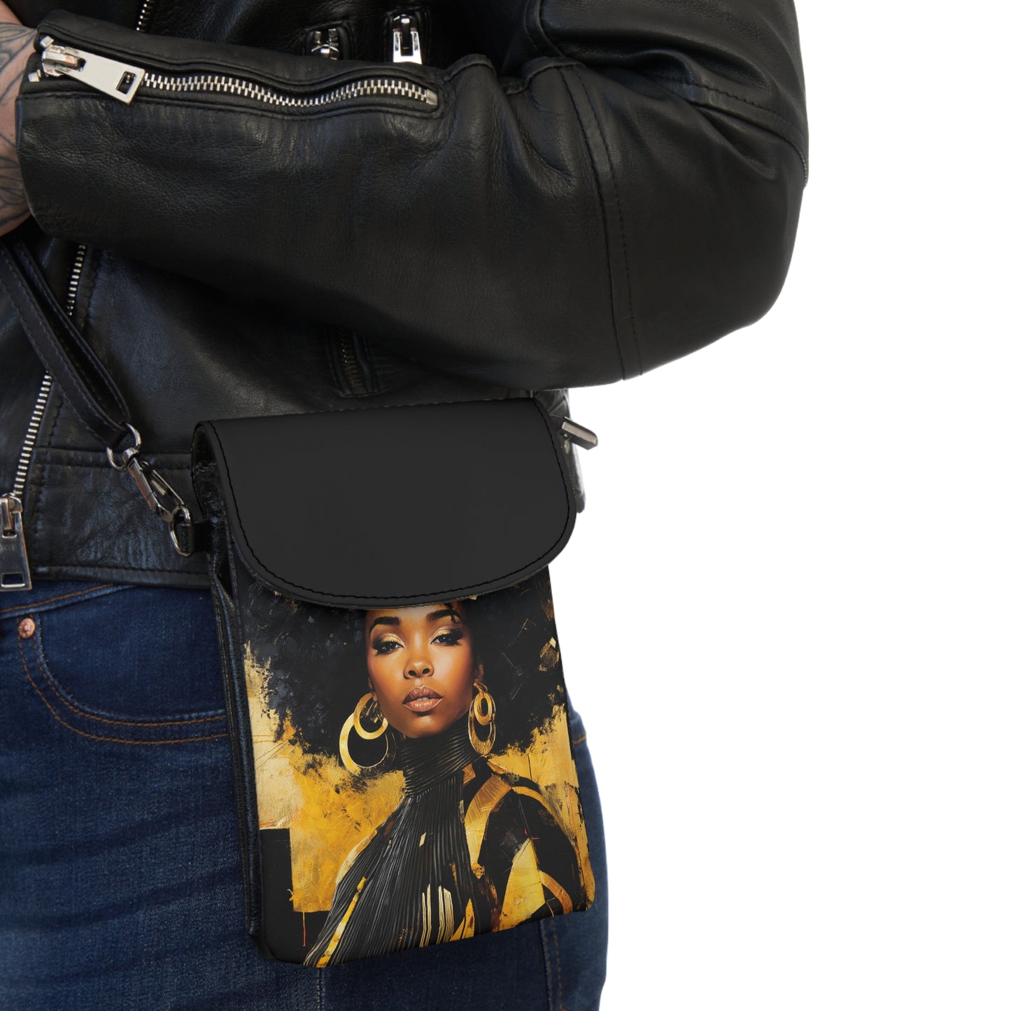 Chic Small Cell Phone Wallet with Vibrant Afrocentric Design - Perfect for Everyday Style and Festivals