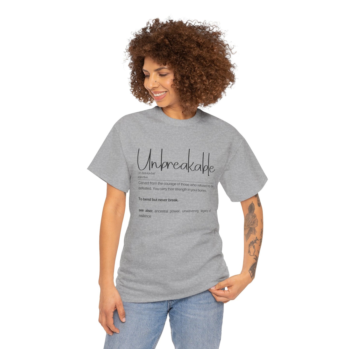 Unbreakable Unisex Heavy Cotton Tee, Empowering Cotton Shirt, Inspirational Tee, Motivational Gift, Casual Wear, Birthday Gift