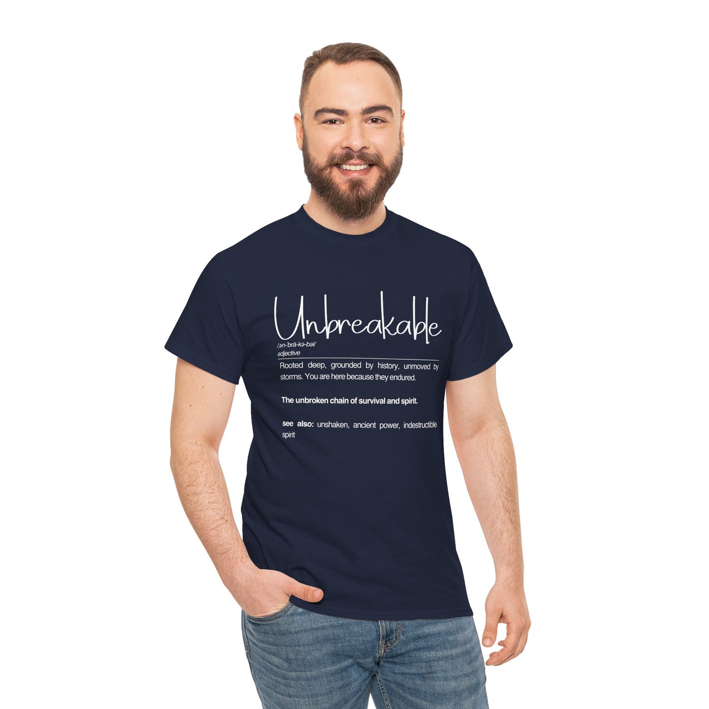 Unbreakable Definition Tee | Unisex Heavy Cotton Shirt, Vintage Inspirational Gift, Casual Wear, Motivational Quote T-Shirt