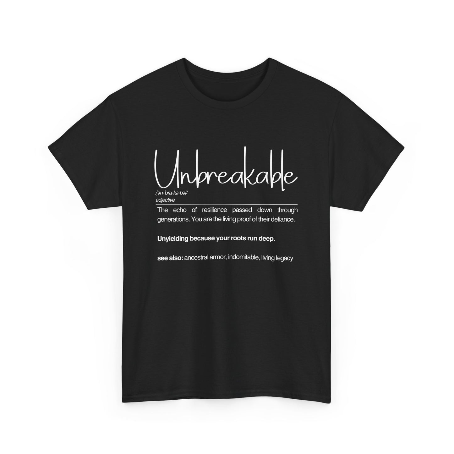 Unbreakable Unisex Heavy Cotton Tee | The Echo of Resilience, Everyday Wear, Motivational Apparel