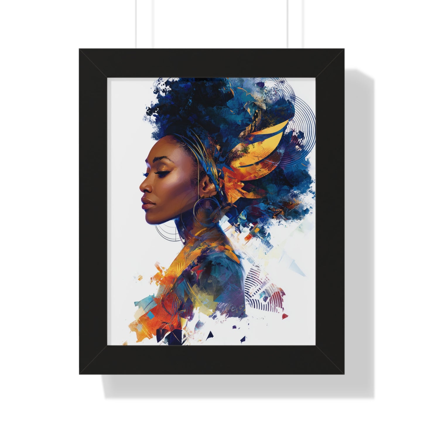 Artistic Framed Vertical Poster - Vibrant Afrocentric Wall Art