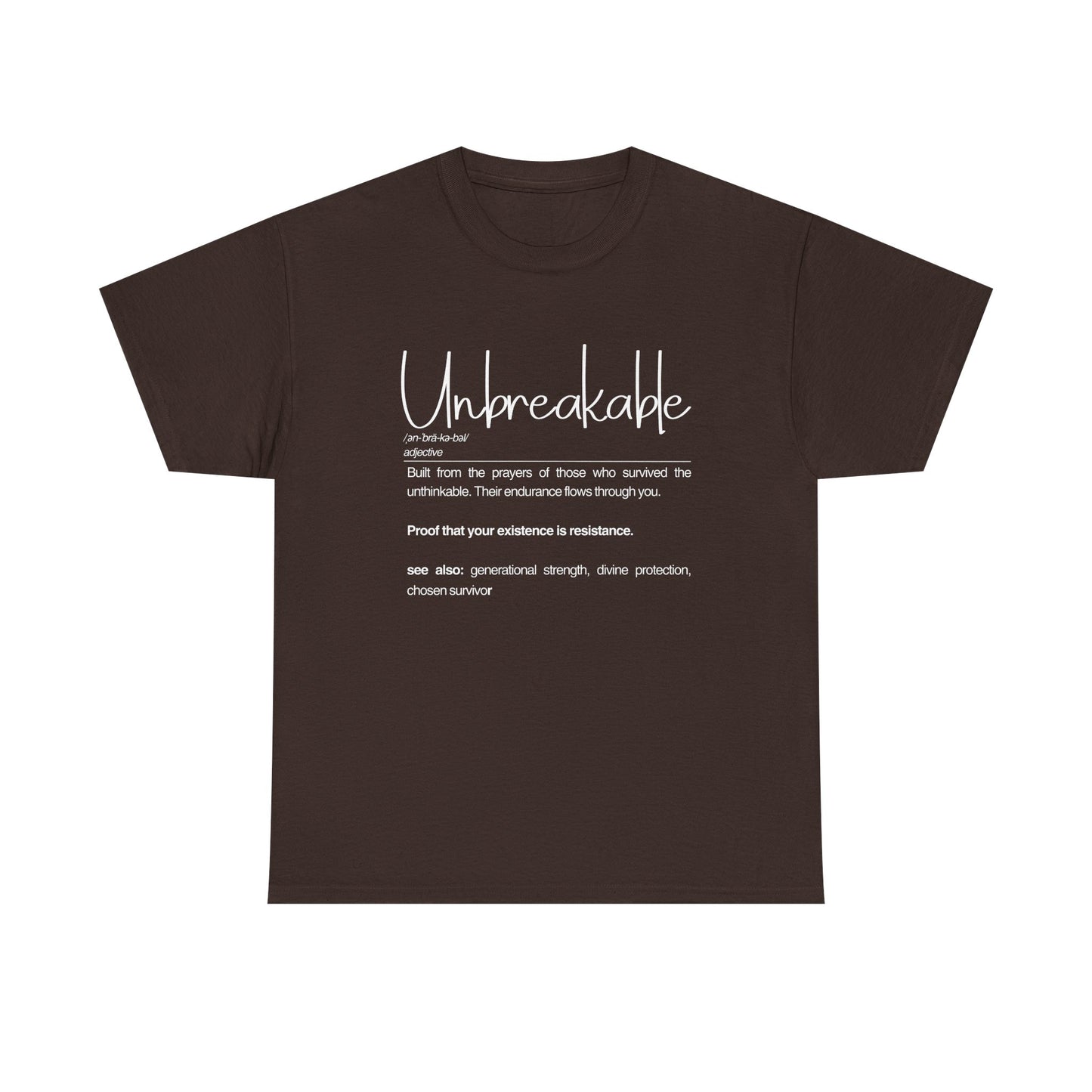 Unbreakable Unisex Cotton Tee - Built from the Prayers, for Everyday Wear, Cool Graphic T-Shirt, Gift for Him and Her