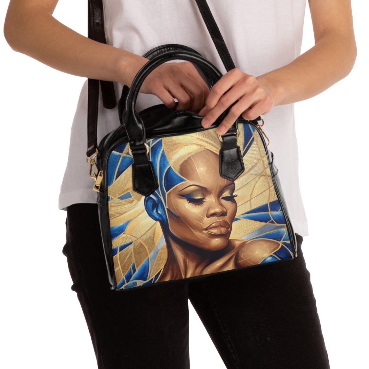 Vera Shoulder Handbag with Vibrant Female Portrait