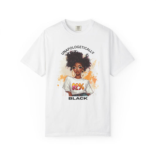 'Unapologetically Black 92%' - Empowering Unisex T-Shirt - Activism Wear, Cultural Pride