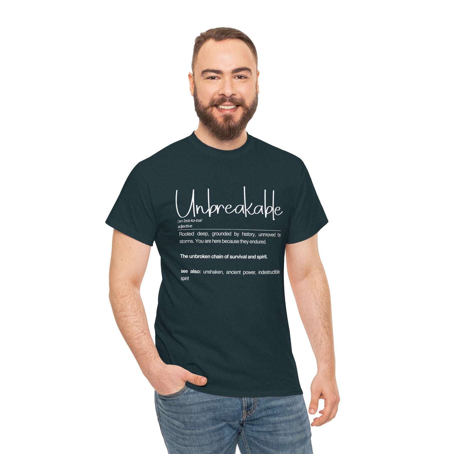 Unbreakable Definition Tee | Unisex Heavy Cotton Shirt, Vintage Inspirational Gift, Casual Wear, Motivational Quote T-Shirt