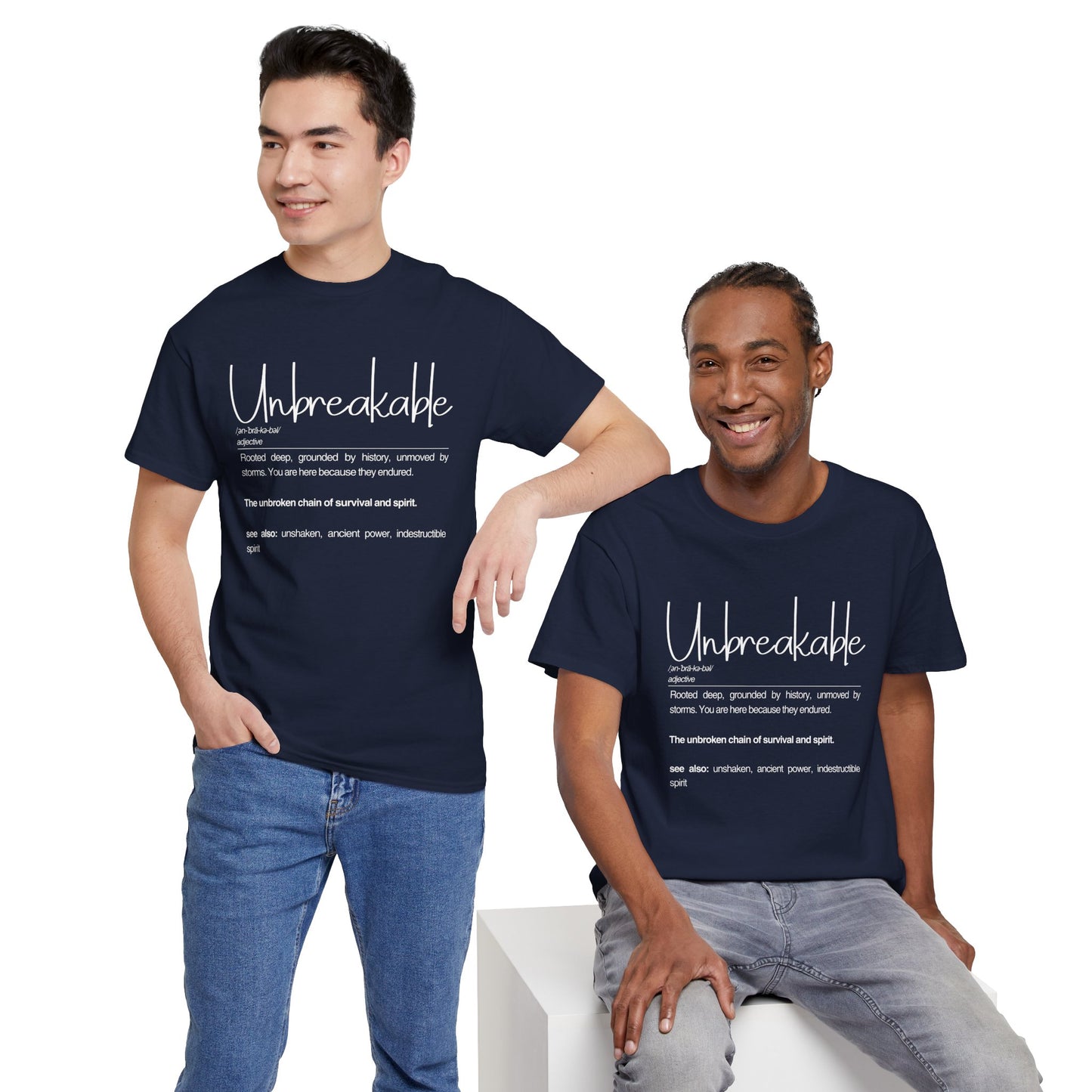 Unbreakable Definition Tee | Unisex Heavy Cotton Shirt, Vintage Inspirational Gift, Casual Wear, Motivational Quote T-Shirt
