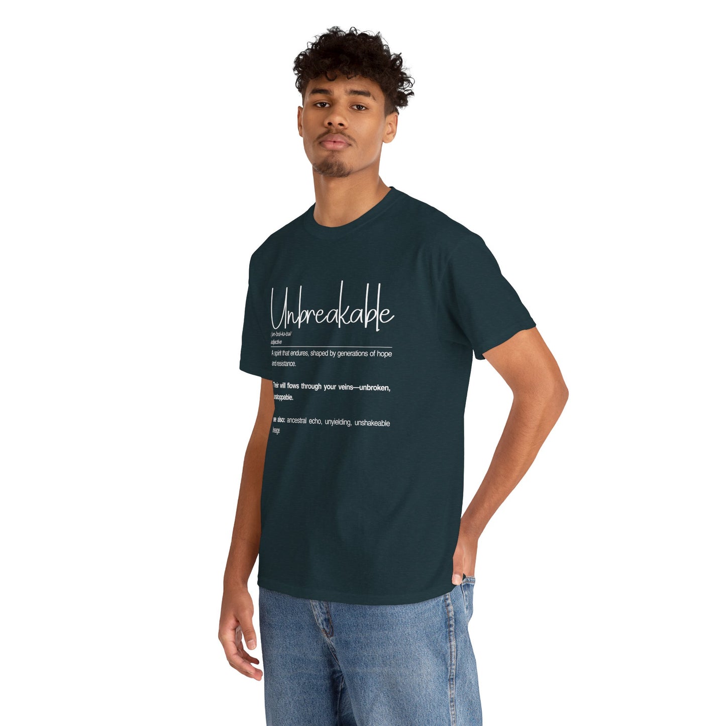 Unbreakable Unisex Heavy Cotton Tee | Inspirational Shirt, Casual Wear, Gifts for Friends, Motivational Apparel, Everyday Comfort