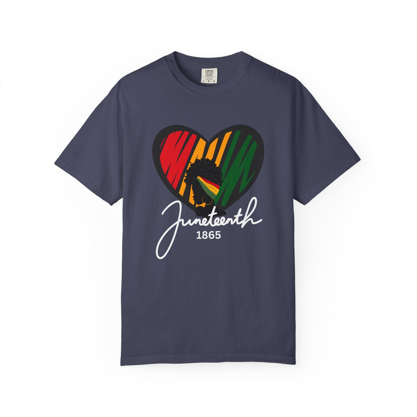 Juneteenth Heart T-shirt, Celebrate Freedom, Unisex Garment-Dyed Tee, Historical Commemorative Shirt, Casual Everyday Wear, Summer Fashion