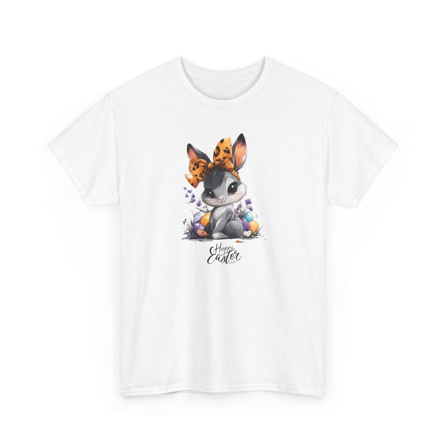 Cute Bunny Floral Unisex Heavy Cotton Tee