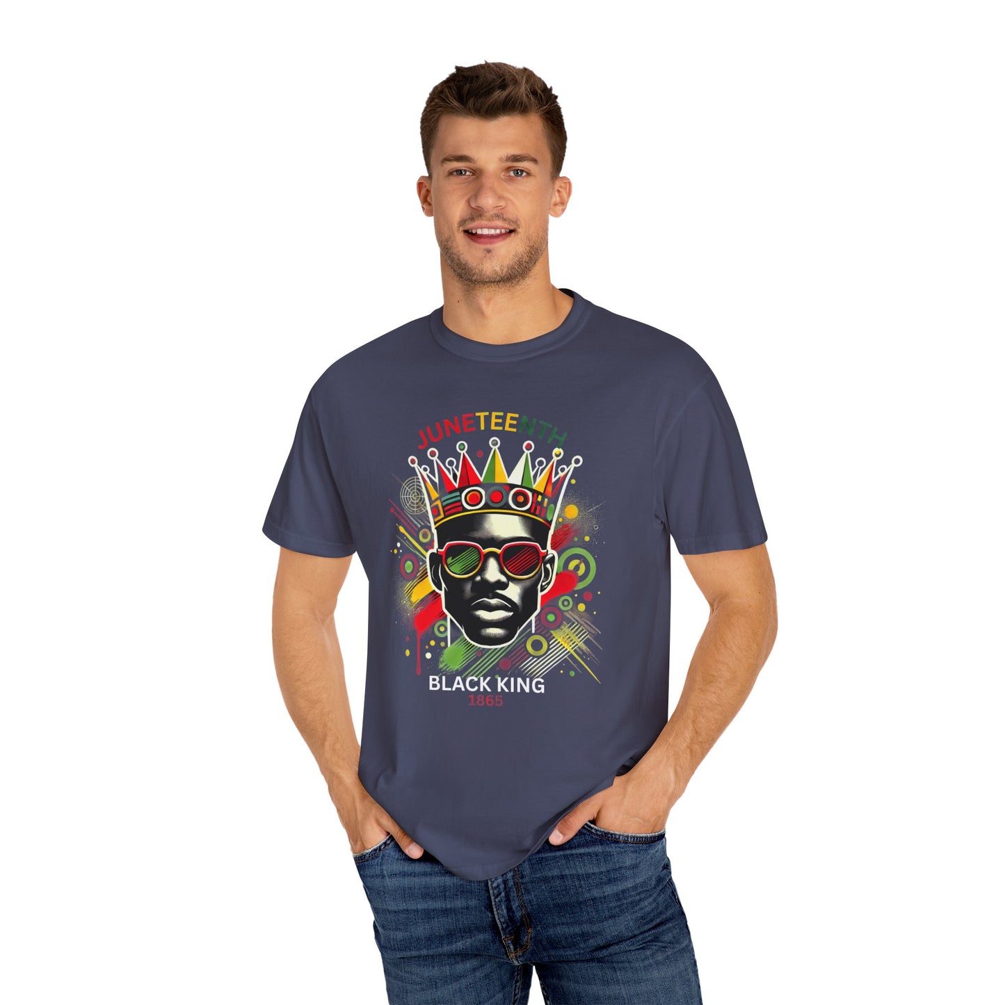 Unisex Black King Graphic Tee, Vibrant Afrocentric Shirt, African Heritage Gift, Kings Day Celebrations, Streetwear Fashion