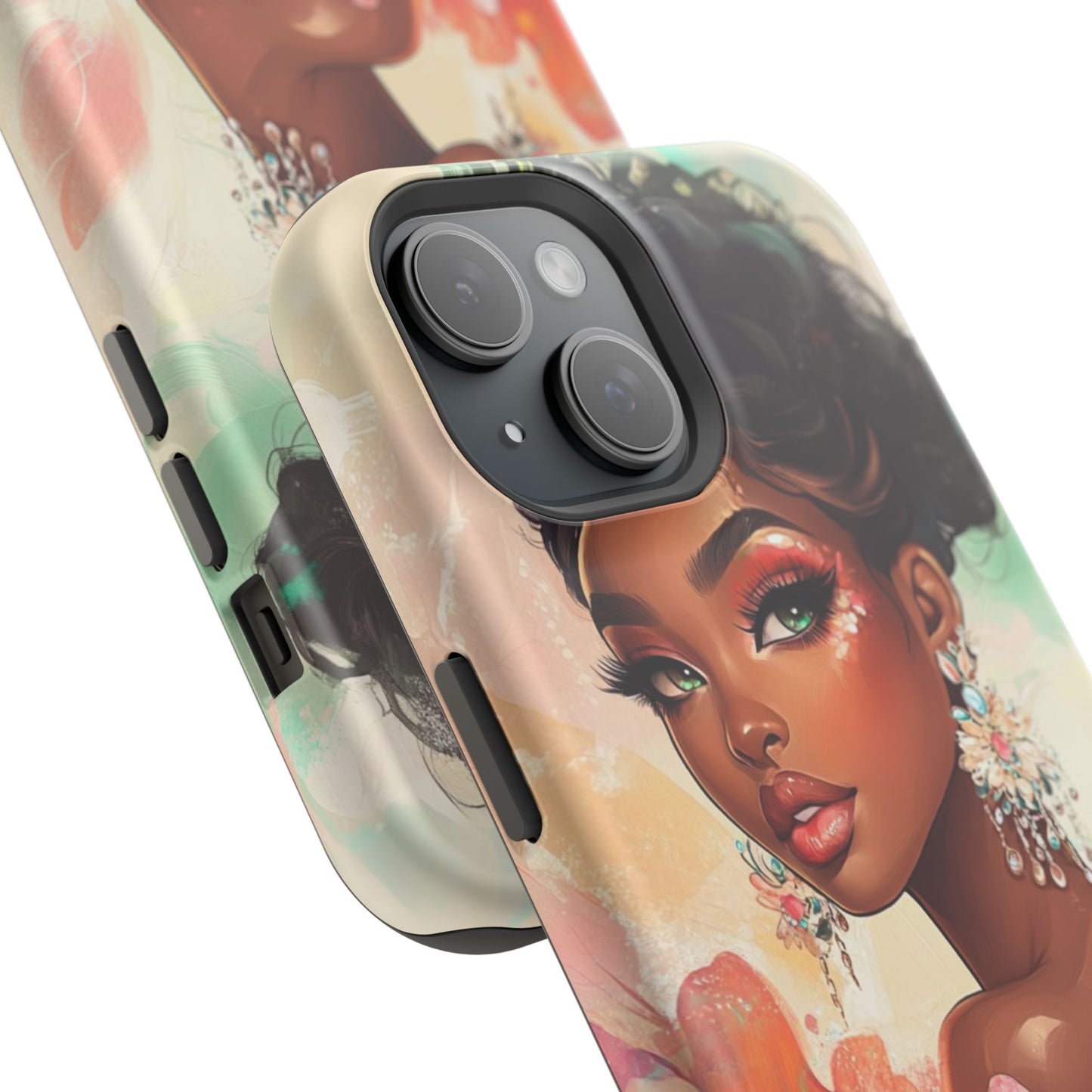 Floral Art Magnetic Tough Case for iPhone - Stylish Protective Etching