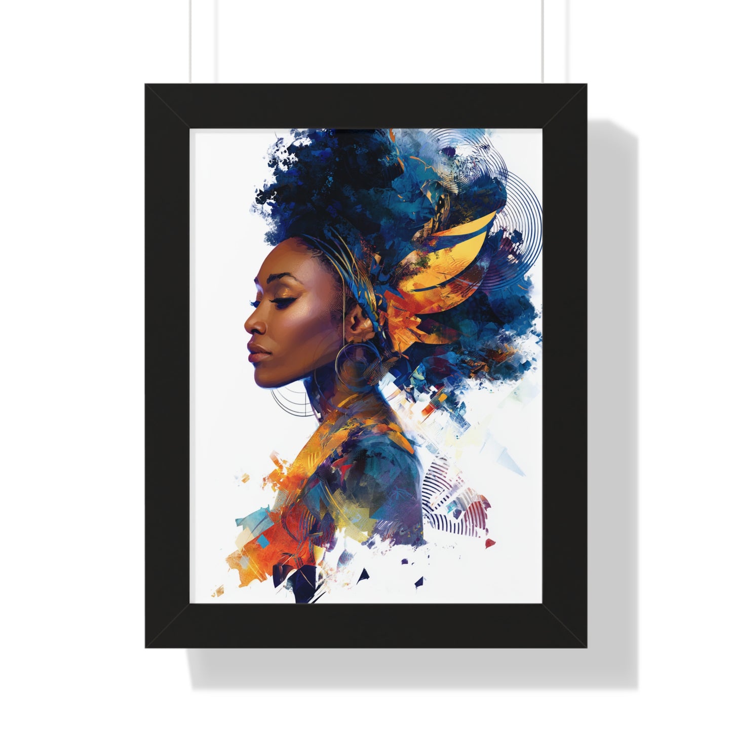 Artistic Framed Vertical Poster - Vibrant Afrocentric Wall Art