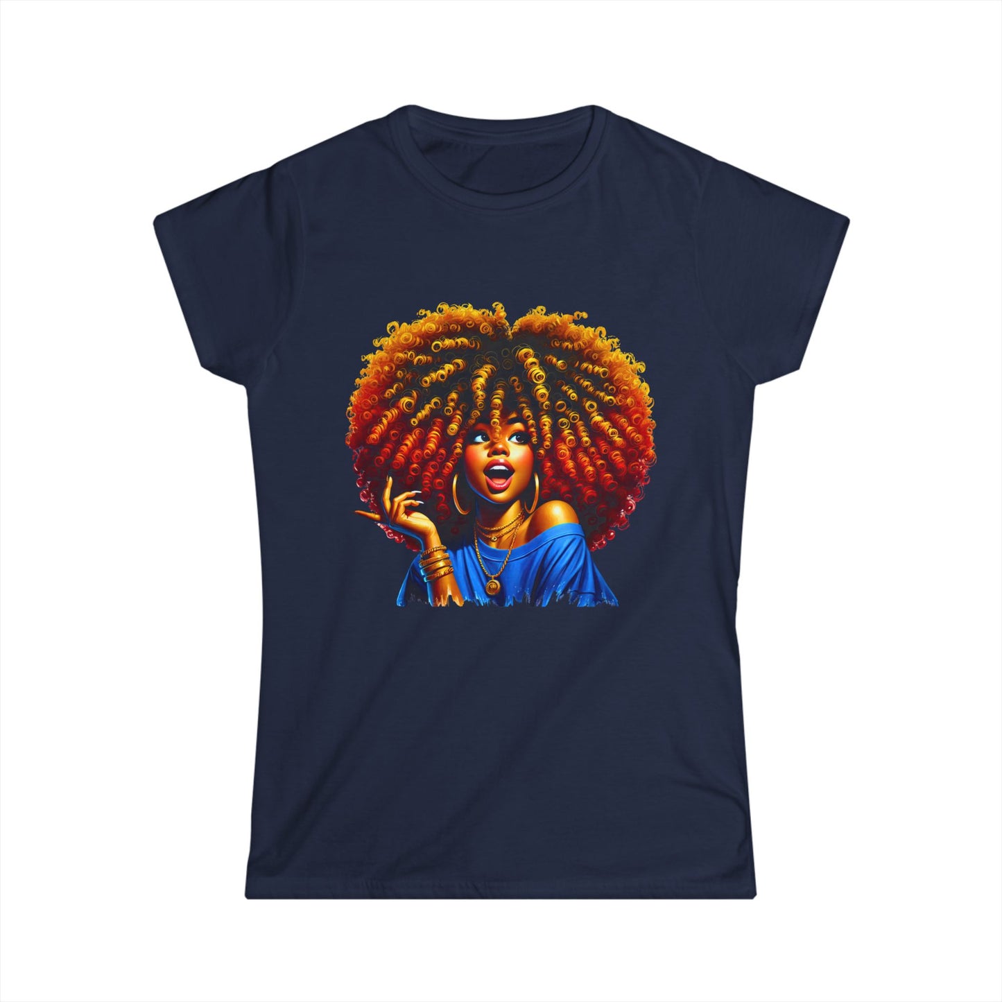 Fierce Afro Graphic Women's Softstyle Tee - Celebrate Your Beauty