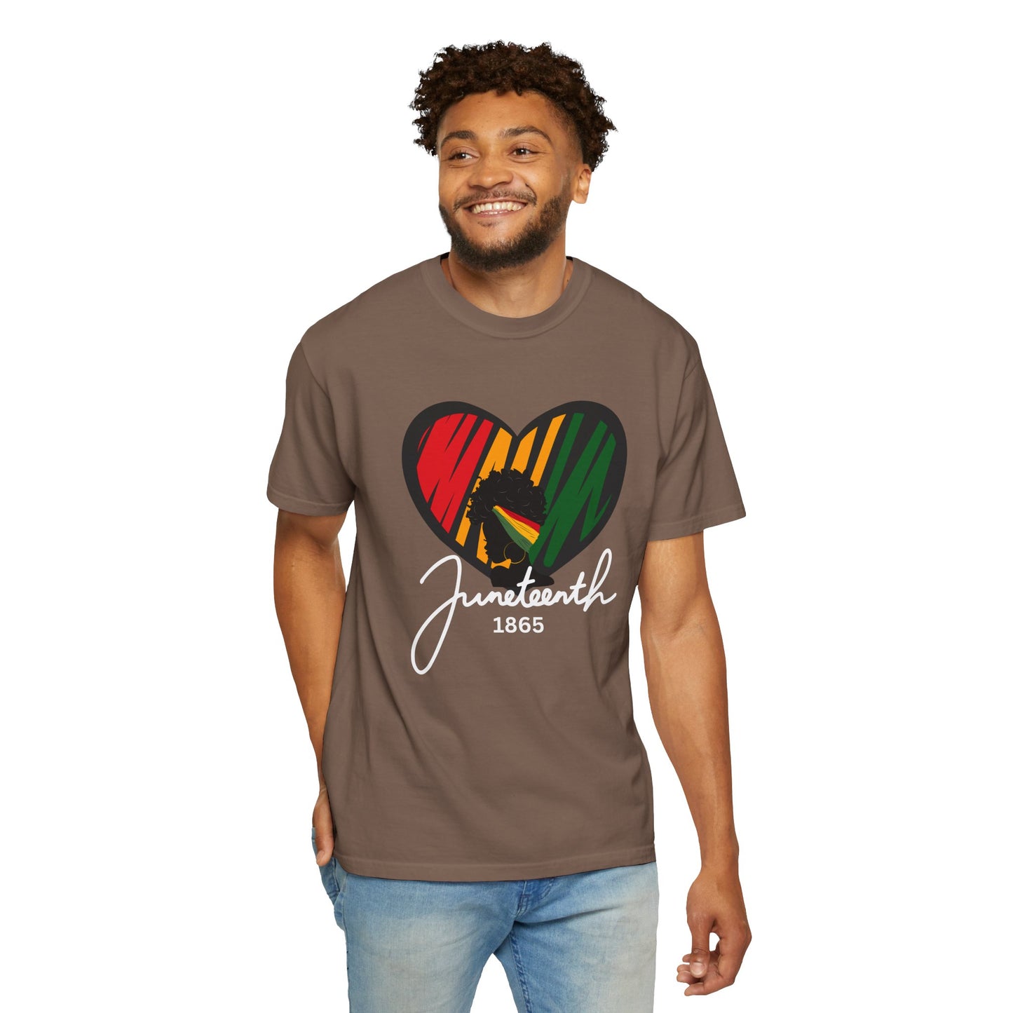 Juneteenth Heart T-shirt, Celebrate Freedom, Unisex Garment-Dyed Tee, Historical Commemorative Shirt, Casual Everyday Wear, Summer Fashion