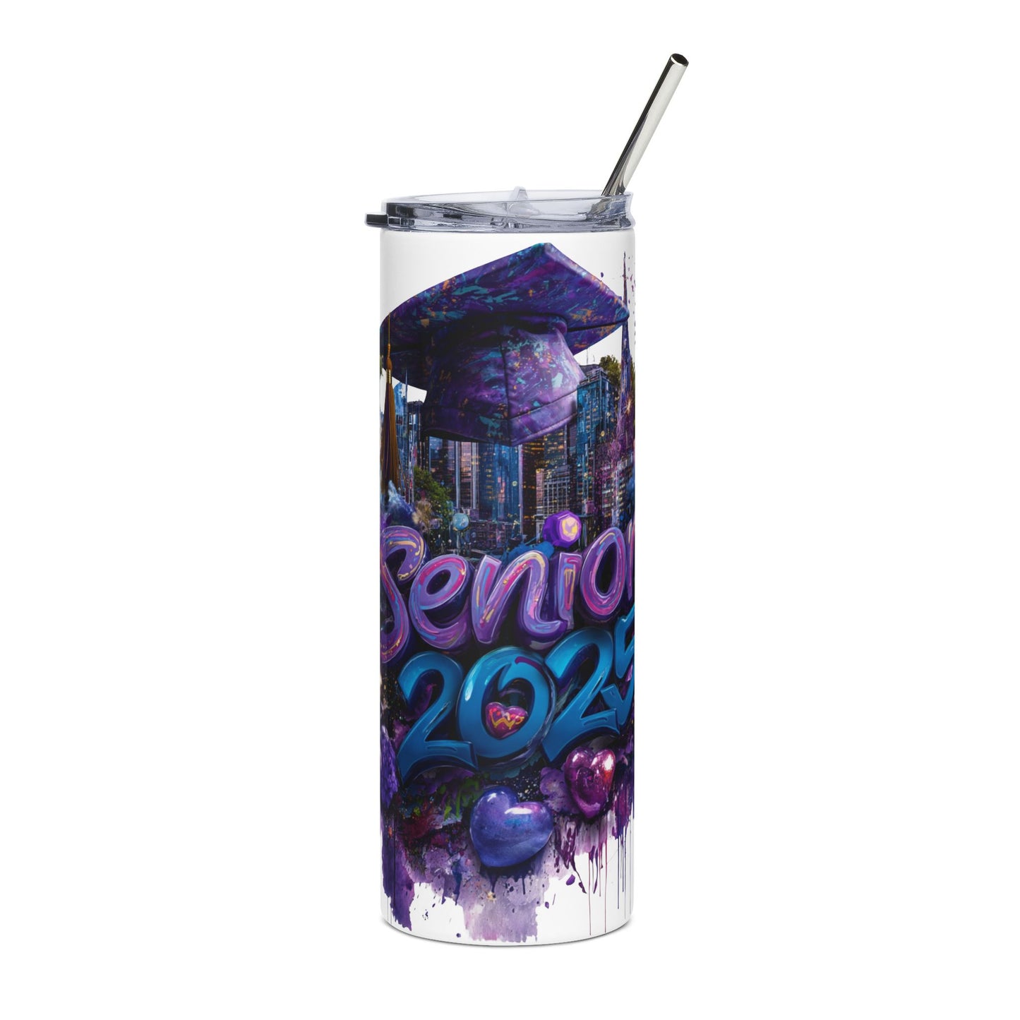 Senior 2025 Stainless Steel Tumbler – Colorful Graduation Drinkware