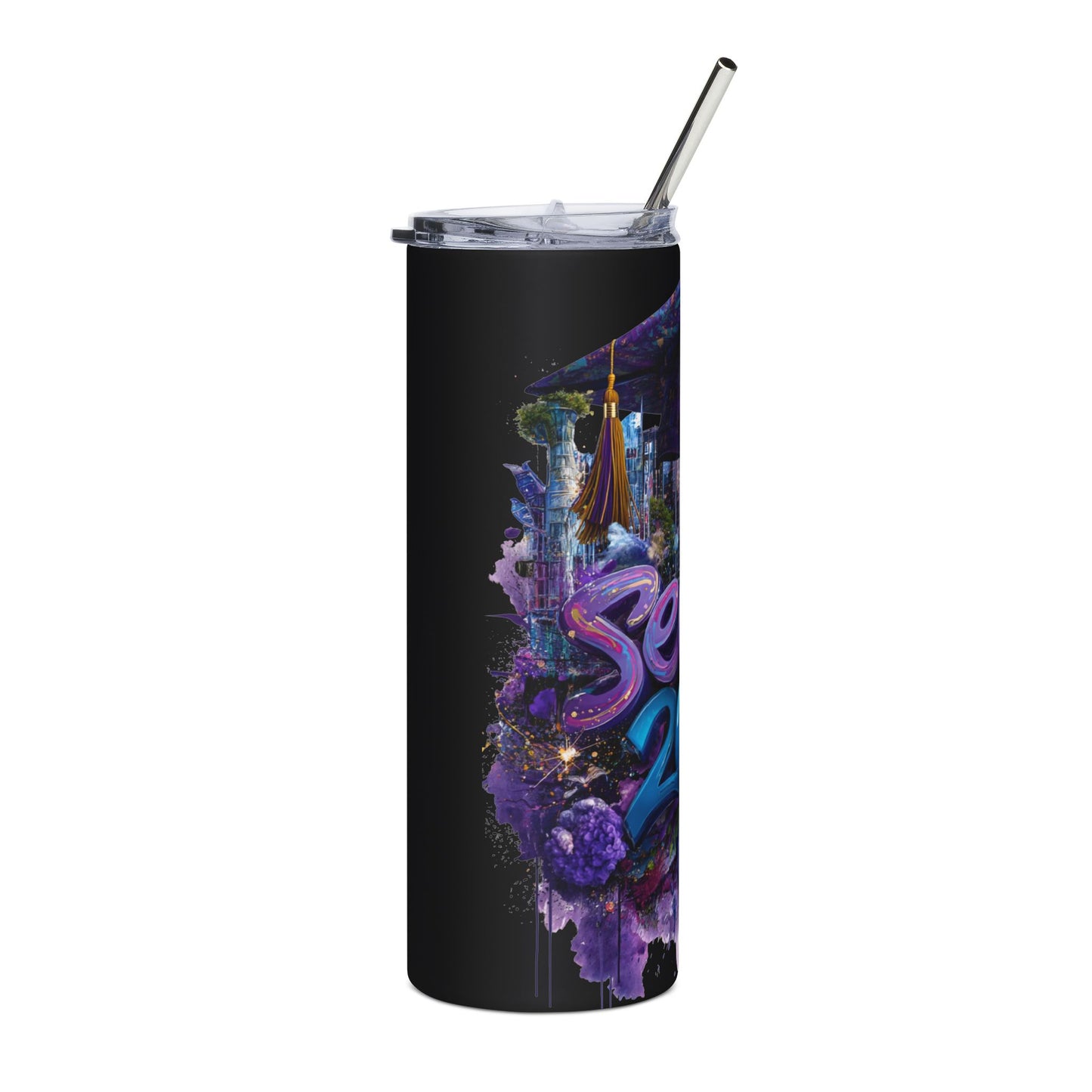 Senior 2025 Stainless Steel Tumbler – Colorful Graduation Drinkware
