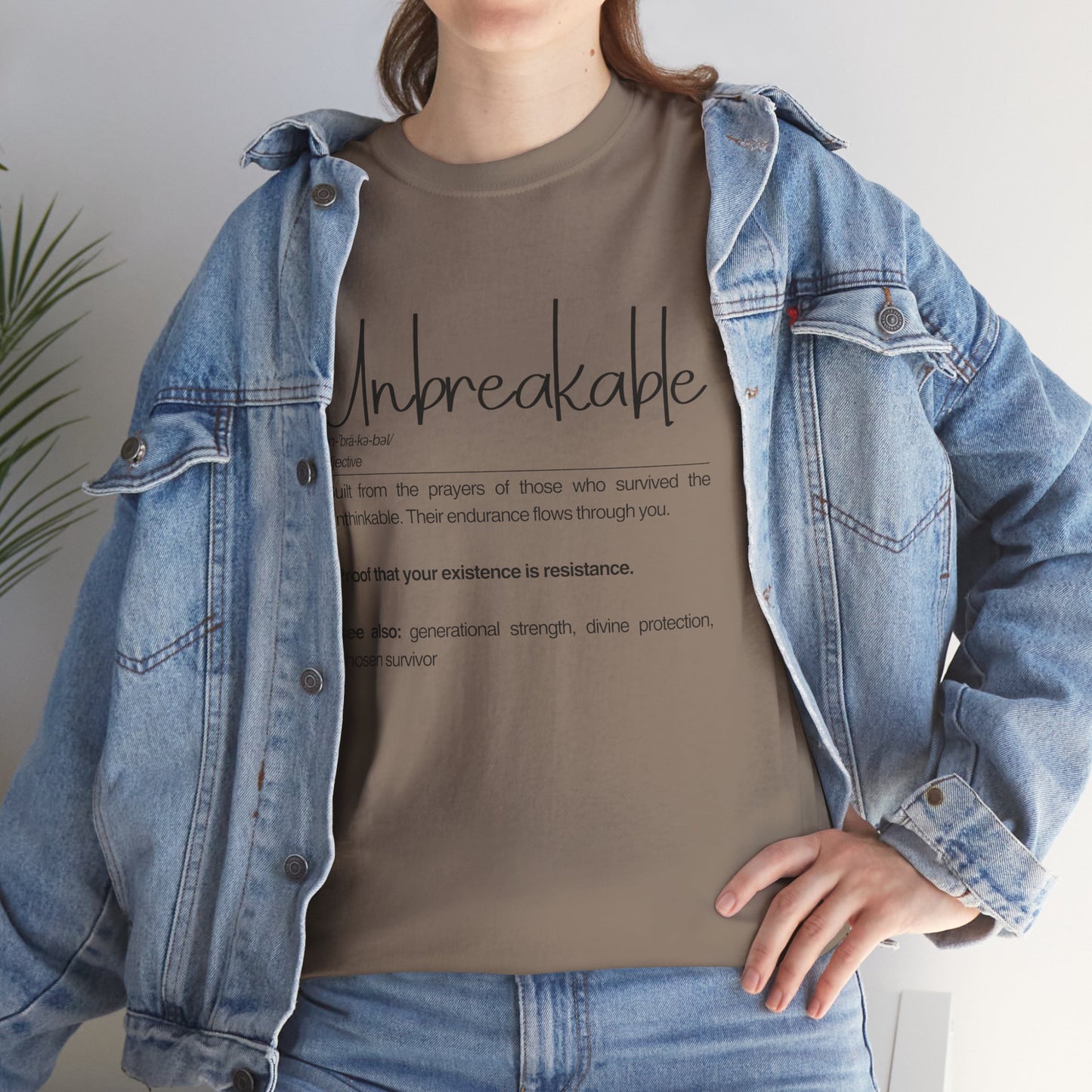 Unbreakable Unisex Heavy Cotton Tee, Inspirational T-Shirt, Gift for Friends, Motivational Apparel, Meaningful Quote Shirt
