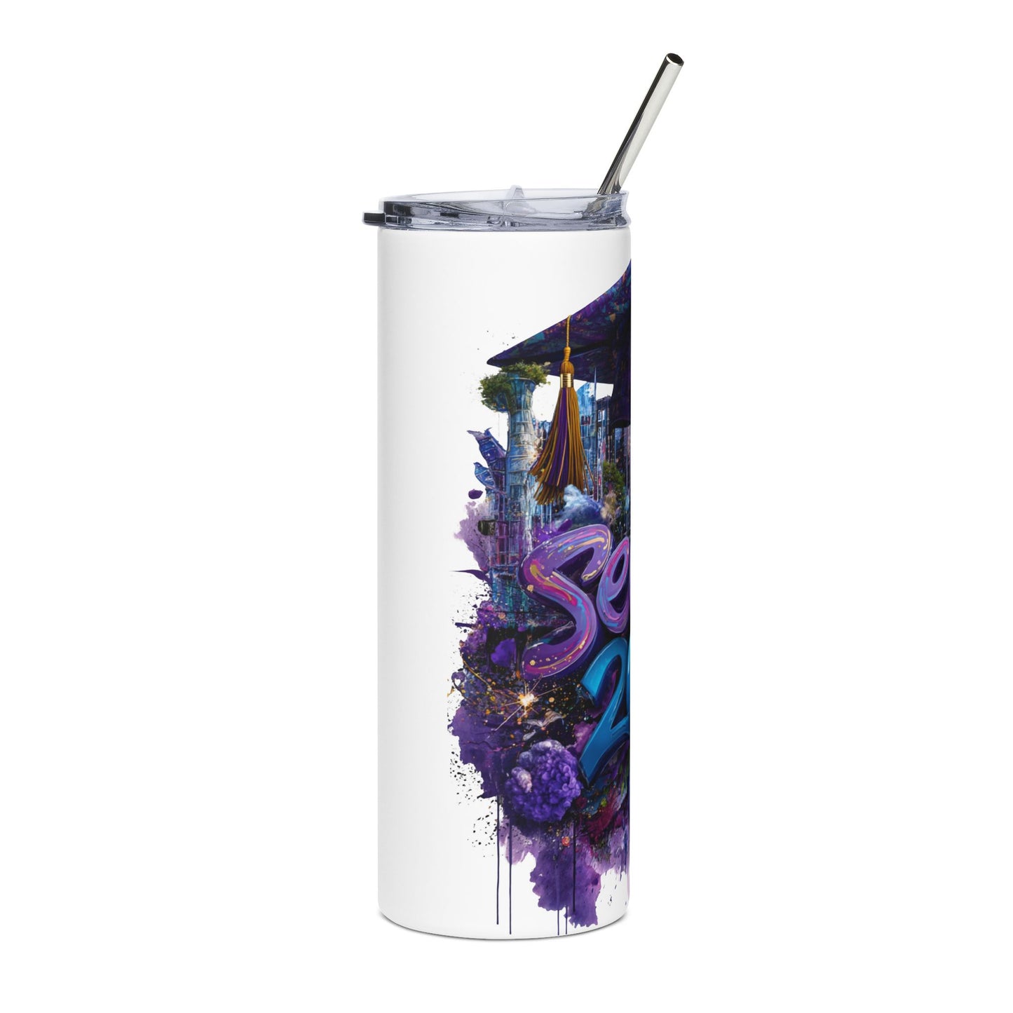 Senior 2025 Stainless Steel Tumbler – Colorful Graduation Drinkware