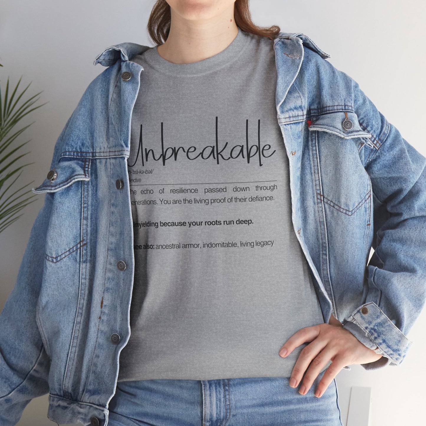 Unbreakable Message T-Shirt, Inspirational Gift, Unisex Cotton Tee, Motivational Apparel, Everyday Wear, Positive Vibes