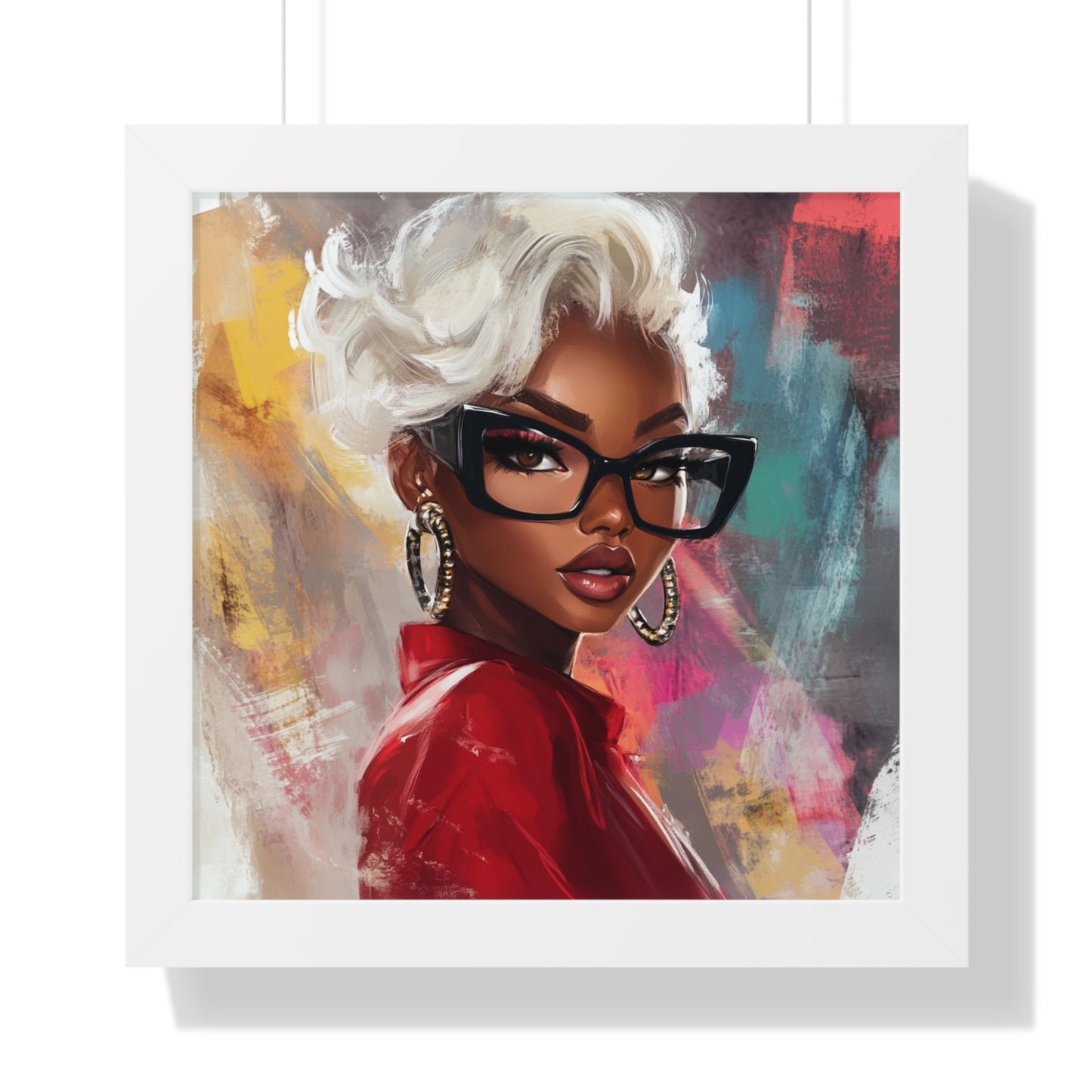 Chic Black Woman Framed Vertical Poster - Stylish Home Decor Art