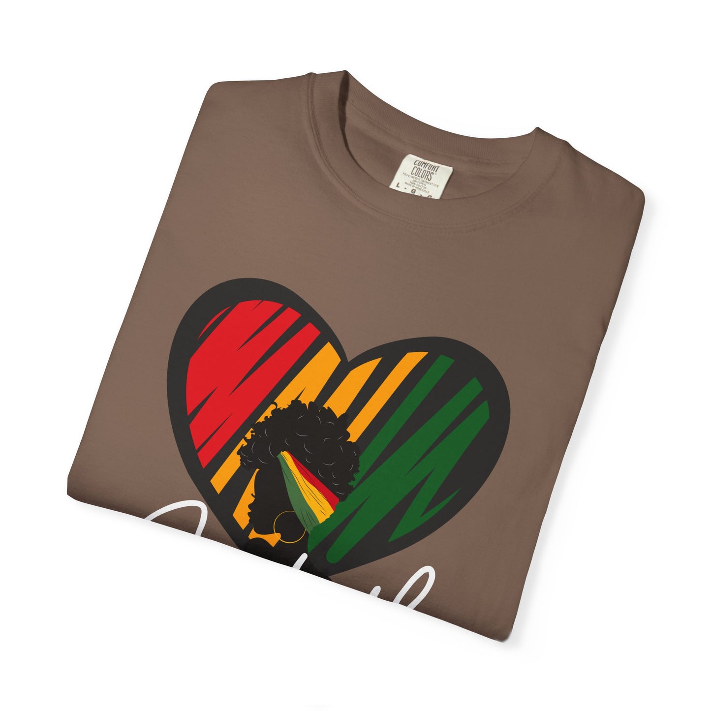 Juneteenth Heart T-shirt, Celebrate Freedom, Unisex Garment-Dyed Tee, Historical Commemorative Shirt, Casual Everyday Wear, Summer Fashion