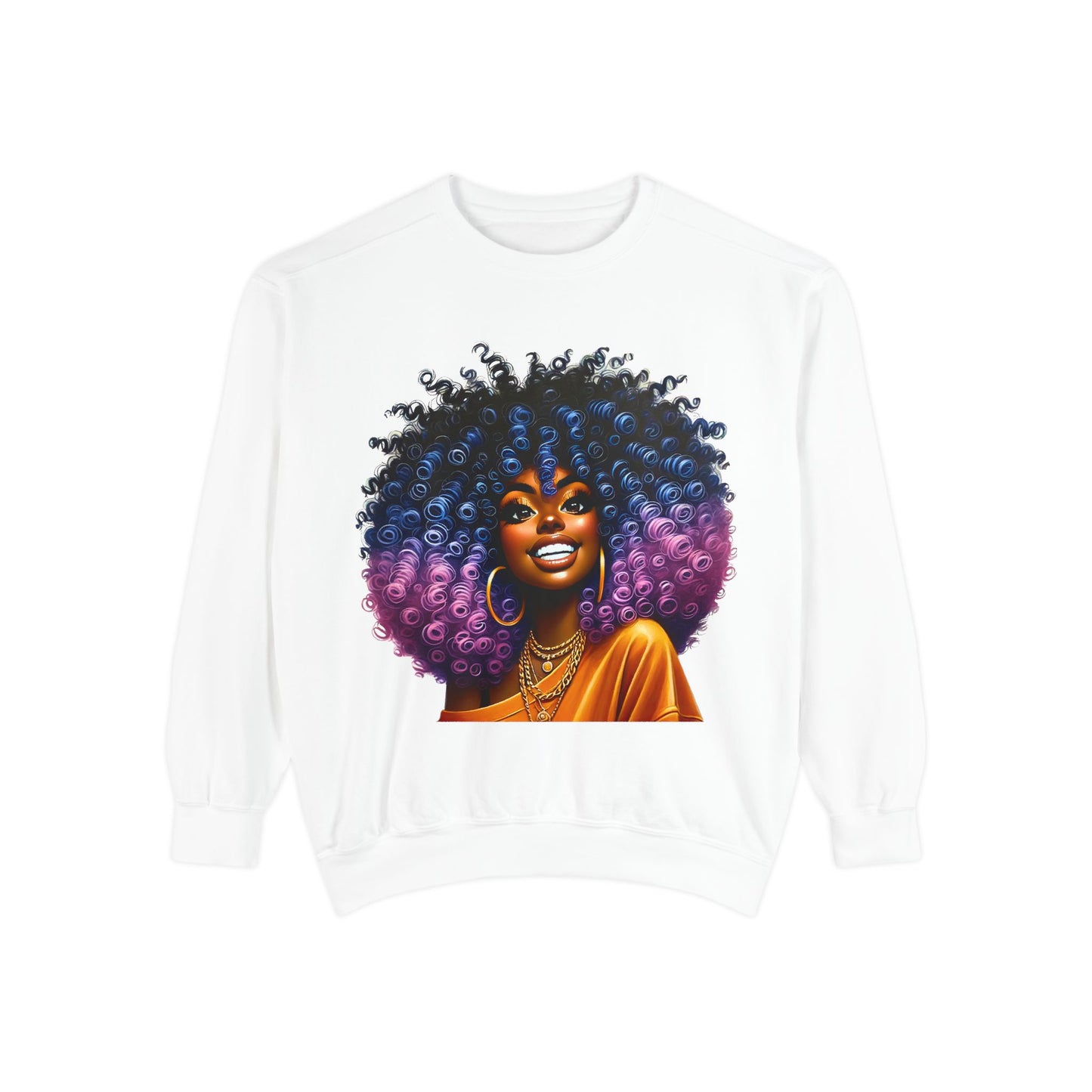 Artistic Afro Sweatshirt - Unisex Garment-Dyed Style