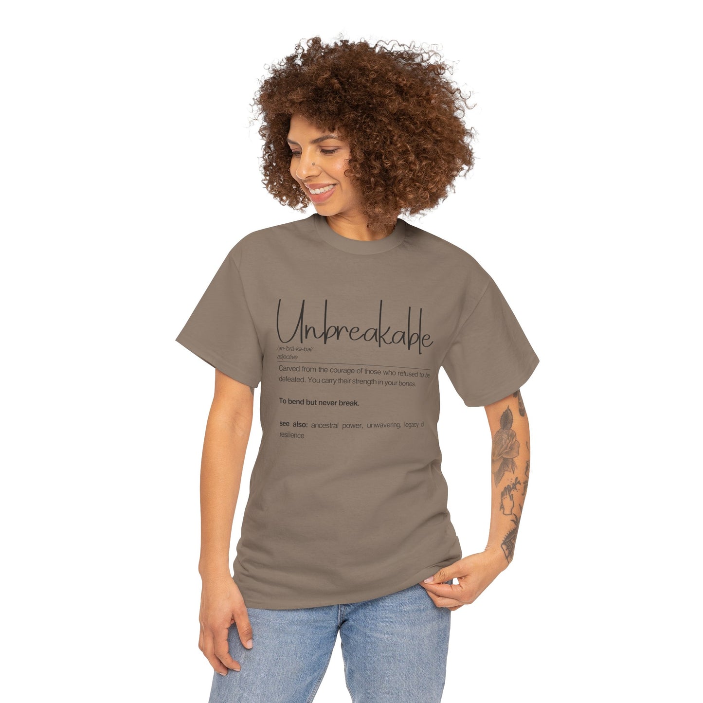 Unbreakable Unisex Heavy Cotton Tee, Empowering Cotton Shirt, Inspirational Tee, Motivational Gift, Casual Wear, Birthday Gift