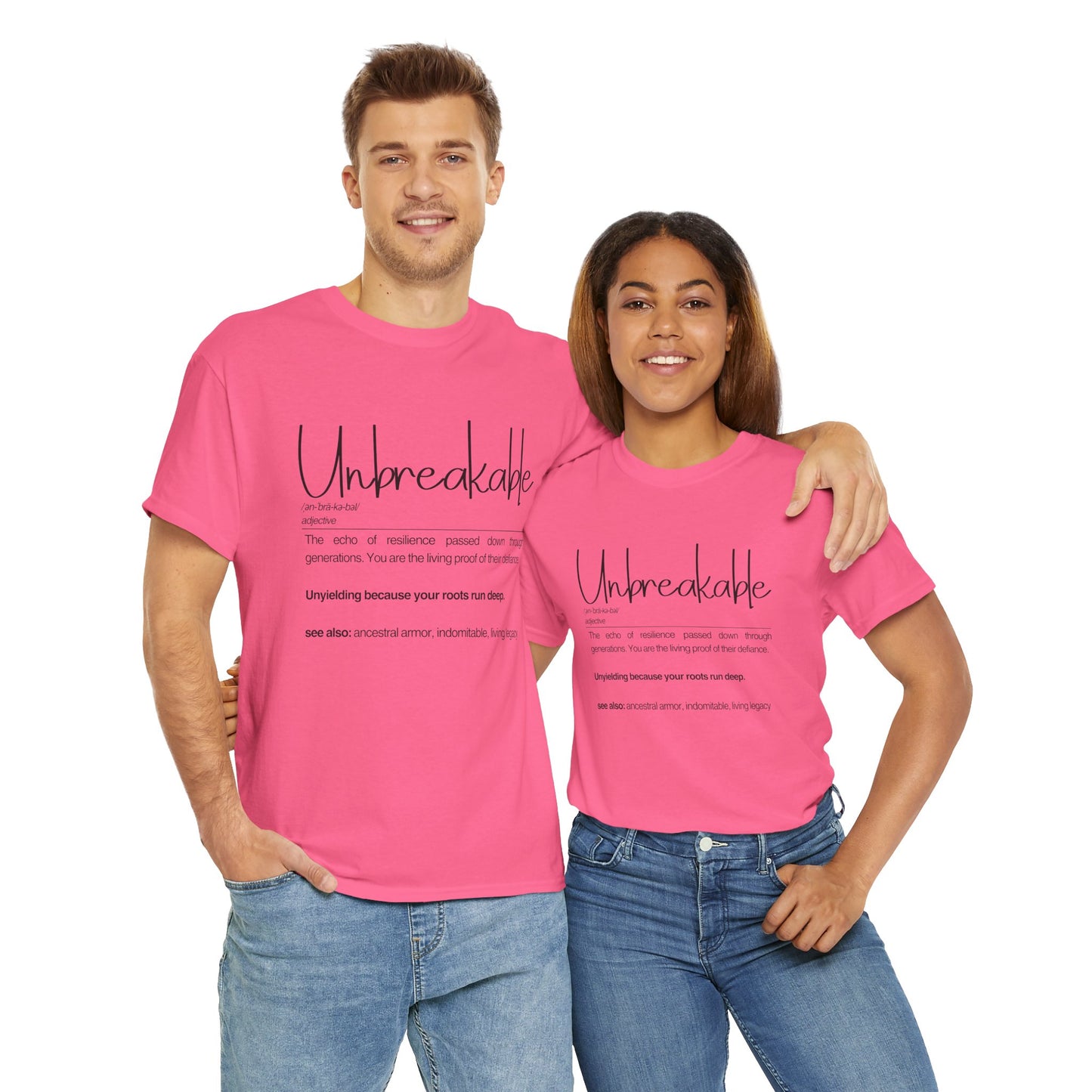 Unbreakable Message T-Shirt, Inspirational Gift, Unisex Cotton Tee, Motivational Apparel, Everyday Wear, Positive Vibes