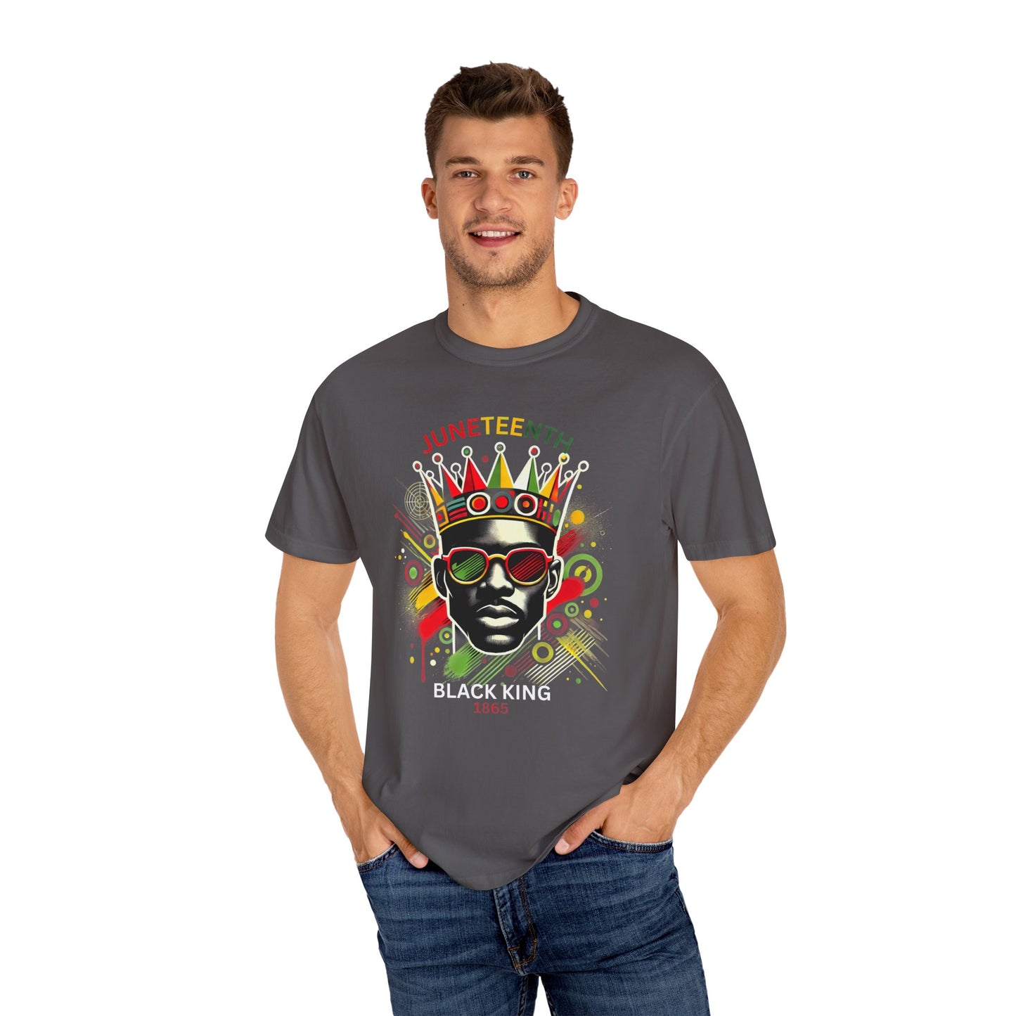 Unisex Black King Graphic Tee, Vibrant Afrocentric Shirt, African Heritage Gift, Kings Day Celebrations, Streetwear Fashion
