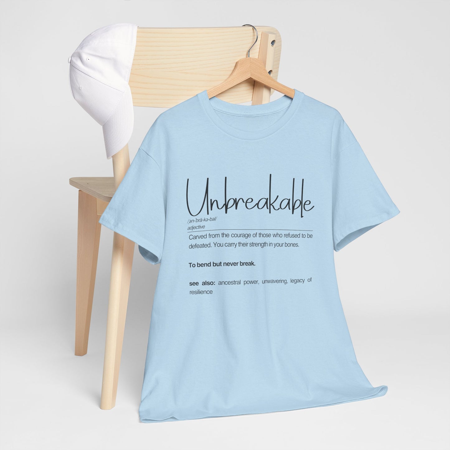 Unbreakable Unisex Heavy Cotton Tee, Empowering Cotton Shirt, Inspirational Tee, Motivational Gift, Casual Wear, Birthday Gift