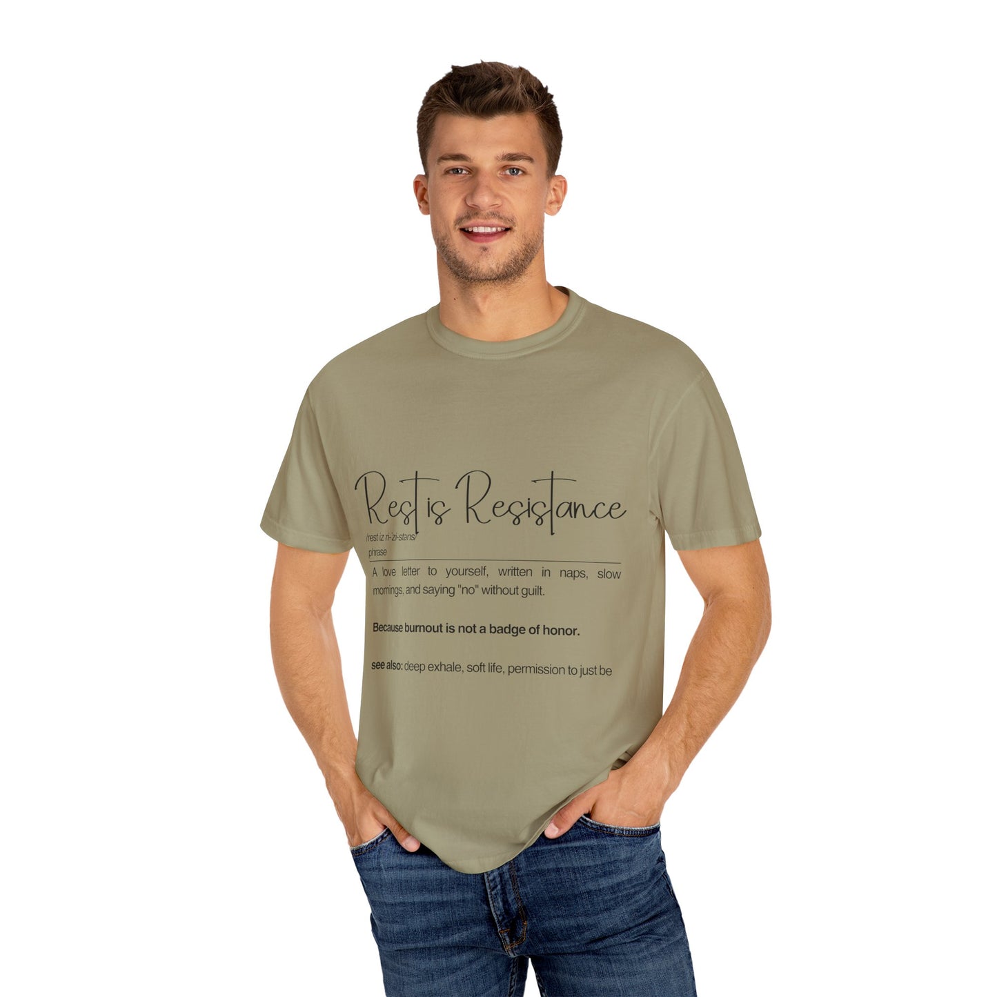 Rest is Resistance Inspirational T-shirt, A love letter to yourself, written in naps, Unisex Comfort Tee, Mindfulness Shirt, Casual Wear