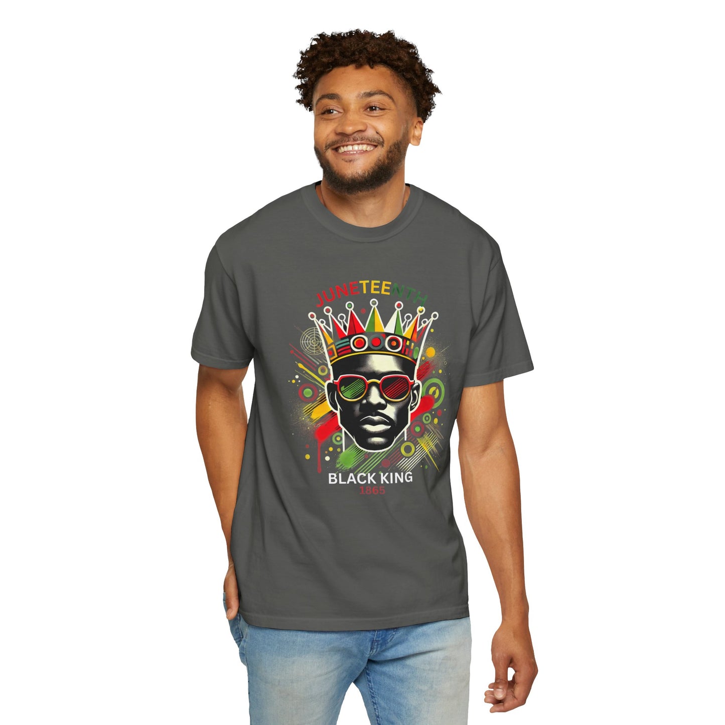 Unisex Black King Graphic Tee, Vibrant Afrocentric Shirt, African Heritage Gift, Kings Day Celebrations, Streetwear Fashion