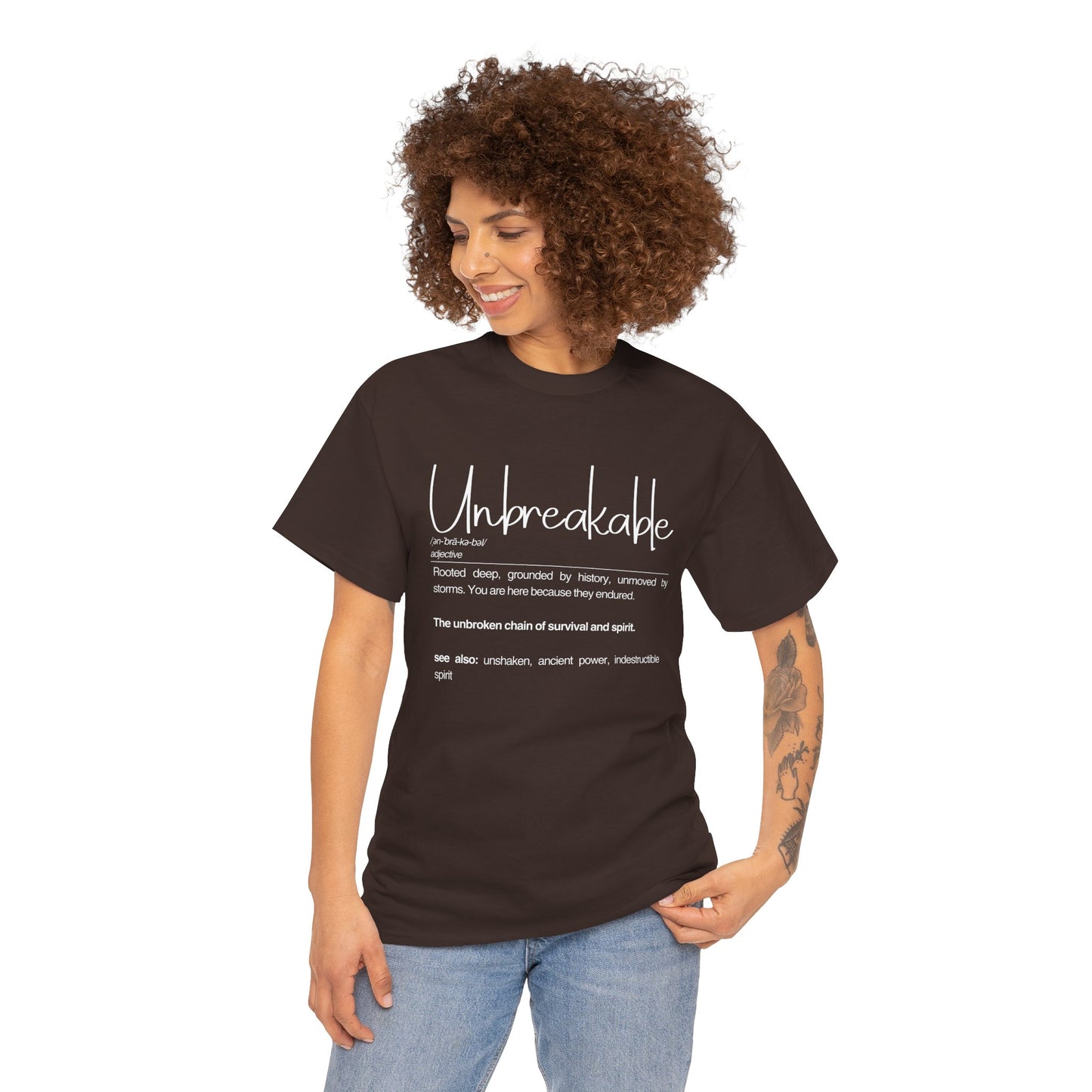 Unbreakable Definition Tee | Unisex Heavy Cotton Shirt, Vintage Inspirational Gift, Casual Wear, Motivational Quote T-Shirt