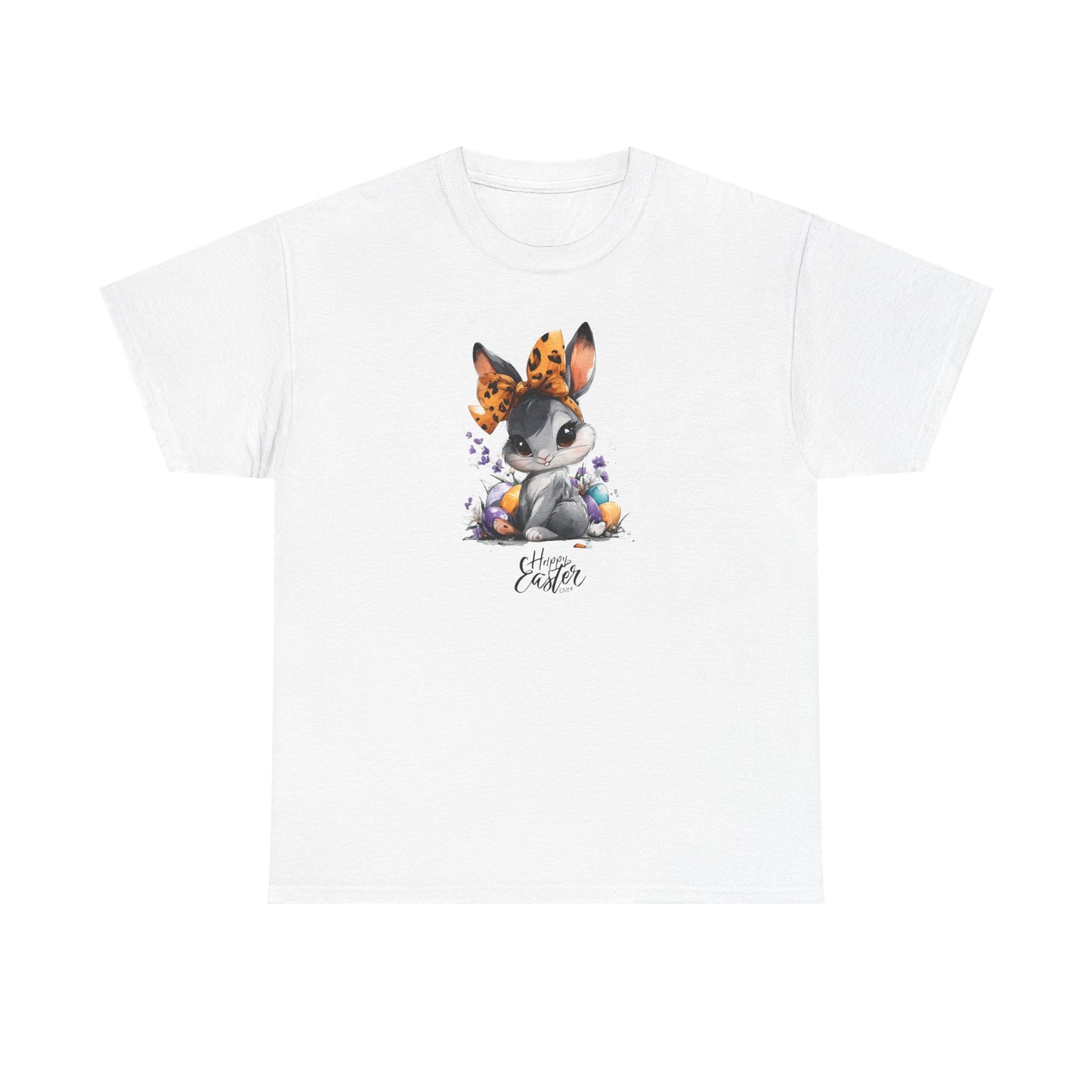 Cute Bunny Floral Unisex Heavy Cotton Tee