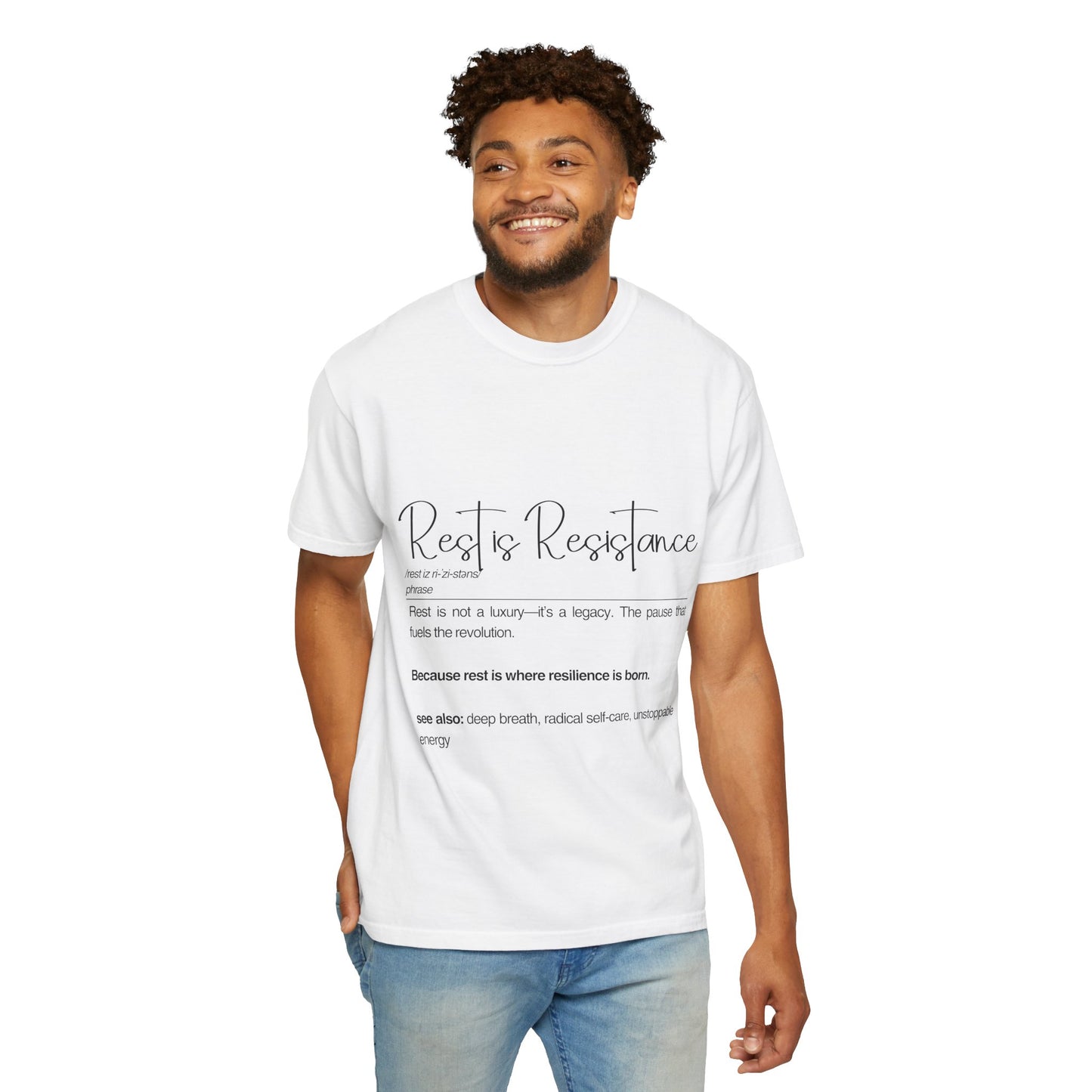 Rest is Resistance - Rest is not a luxury Unisex T-Shirt | Relaxation, Self-Care Gift, Quote Shirt