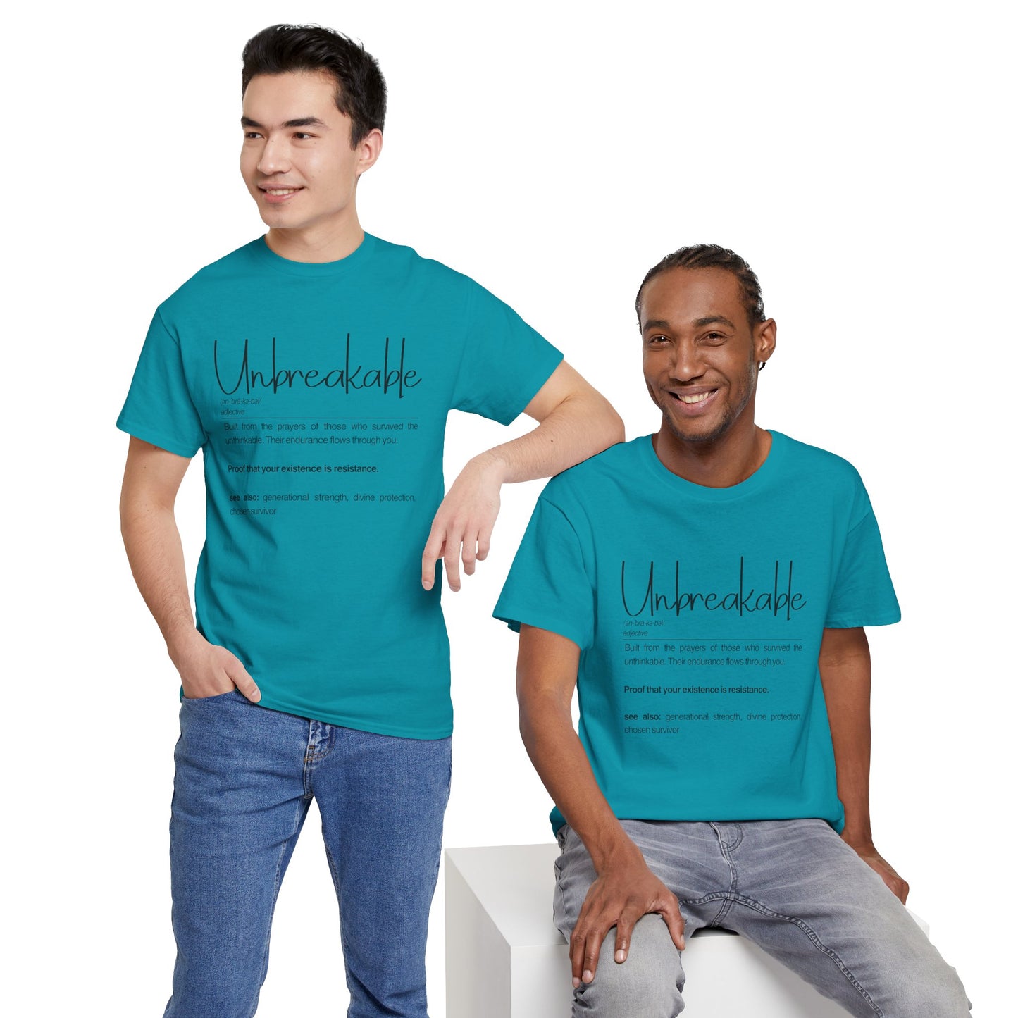 Unbreakable Unisex Heavy Cotton Tee, Inspirational T-Shirt, Gift for Friends, Motivational Apparel, Meaningful Quote Shirt