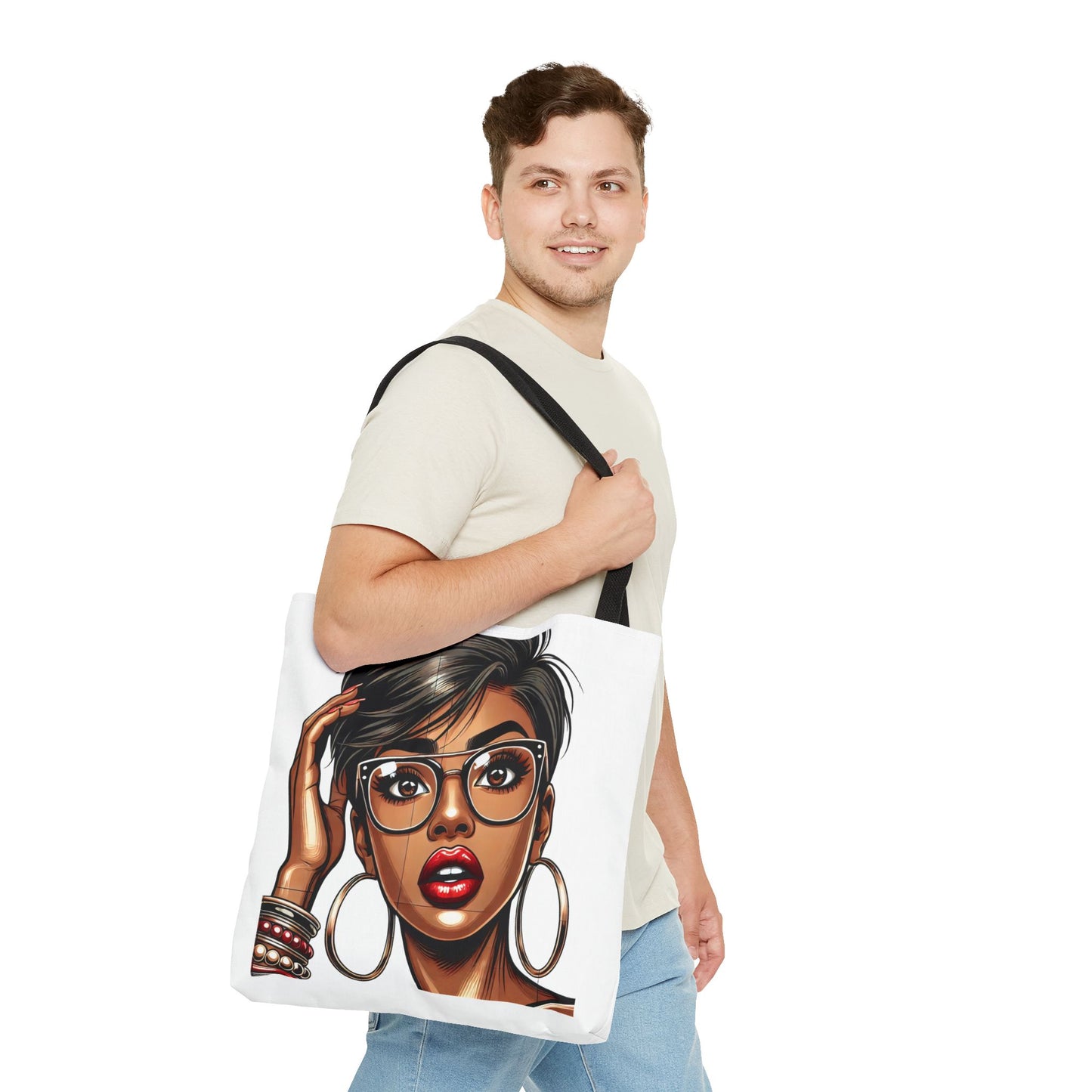 Chic Fashionista Tote Bag with Stylish Graphic Design