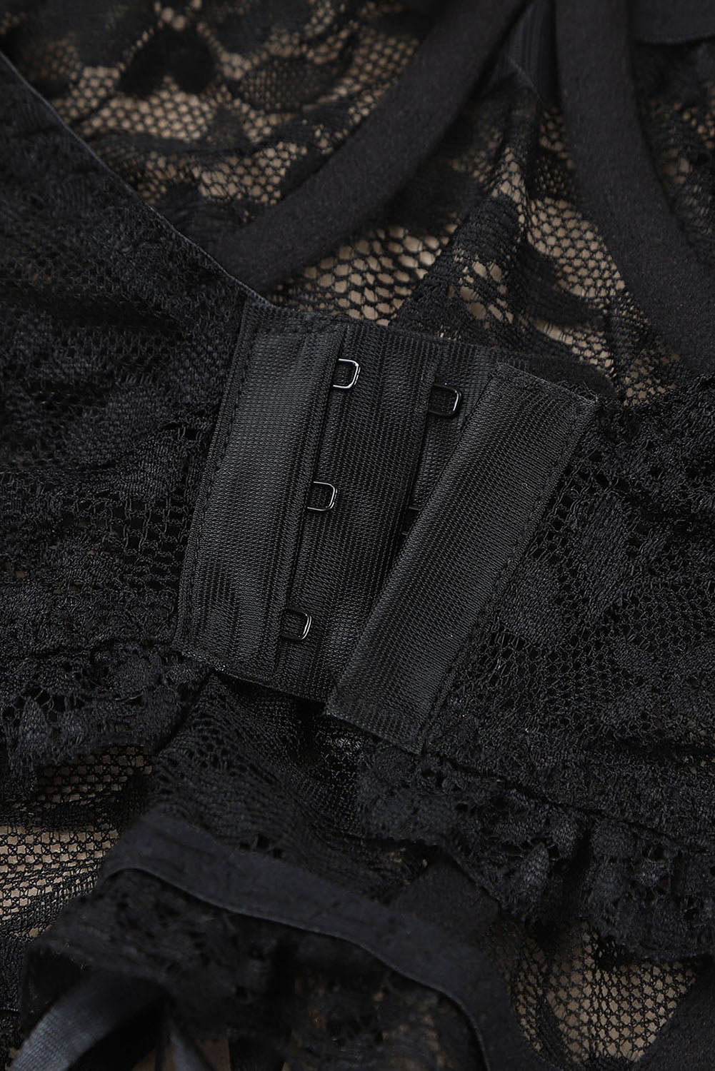 Black Lace-Up Lace Bralette