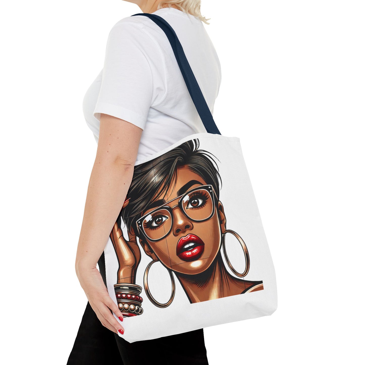 Chic Fashionista Tote Bag with Stylish Graphic Design