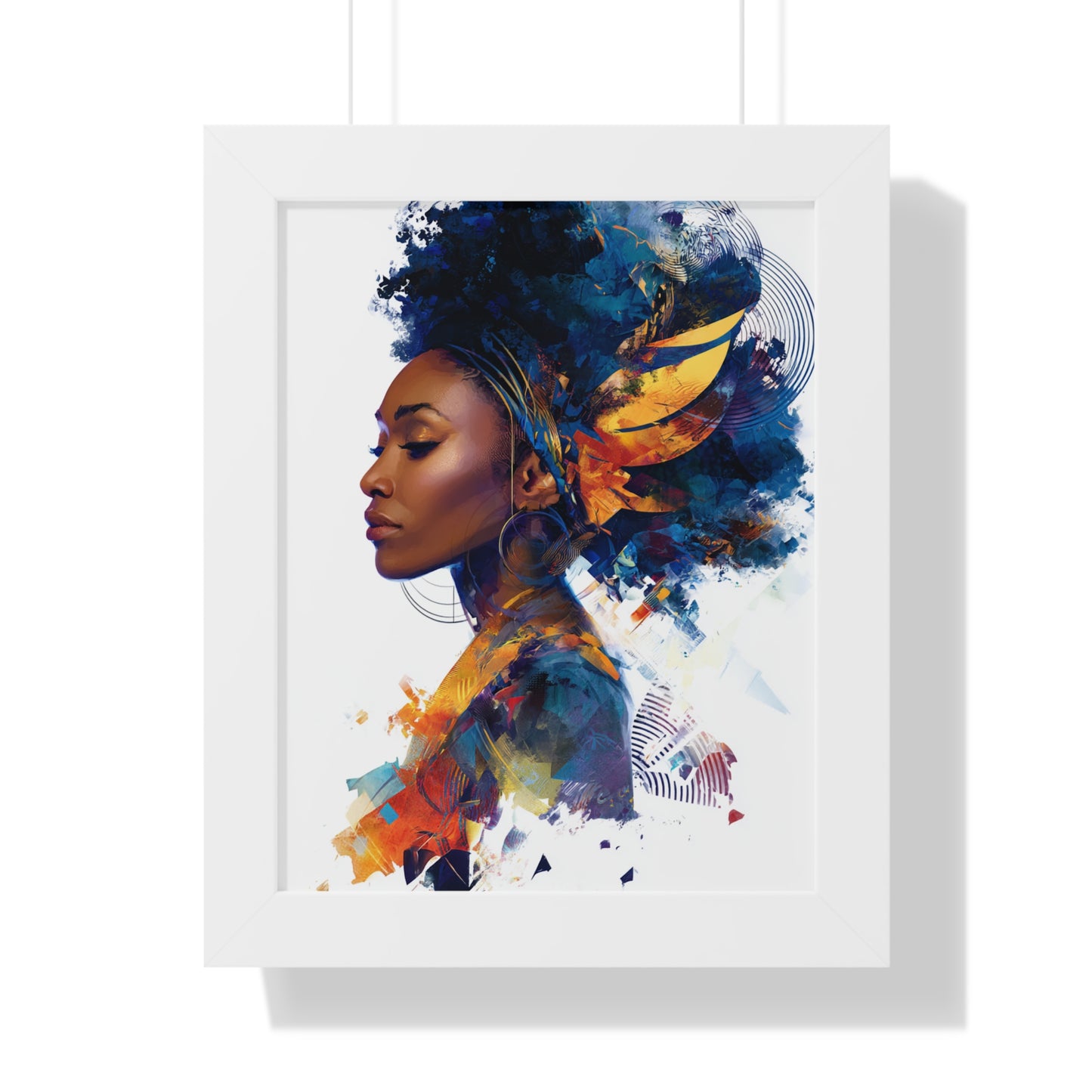 Artistic Framed Vertical Poster - Vibrant Afrocentric Wall Art