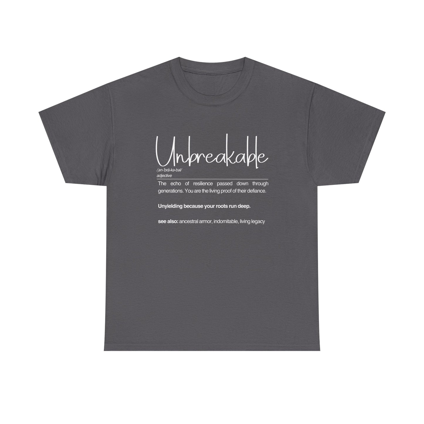 Unbreakable Unisex Heavy Cotton Tee | The Echo of Resilience, Everyday Wear, Motivational Apparel
