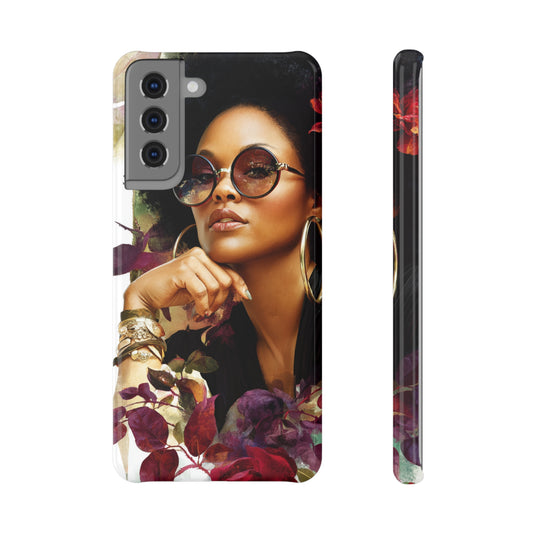 Elegant Floral Slim Snap Case - Chic Smartphone Protection