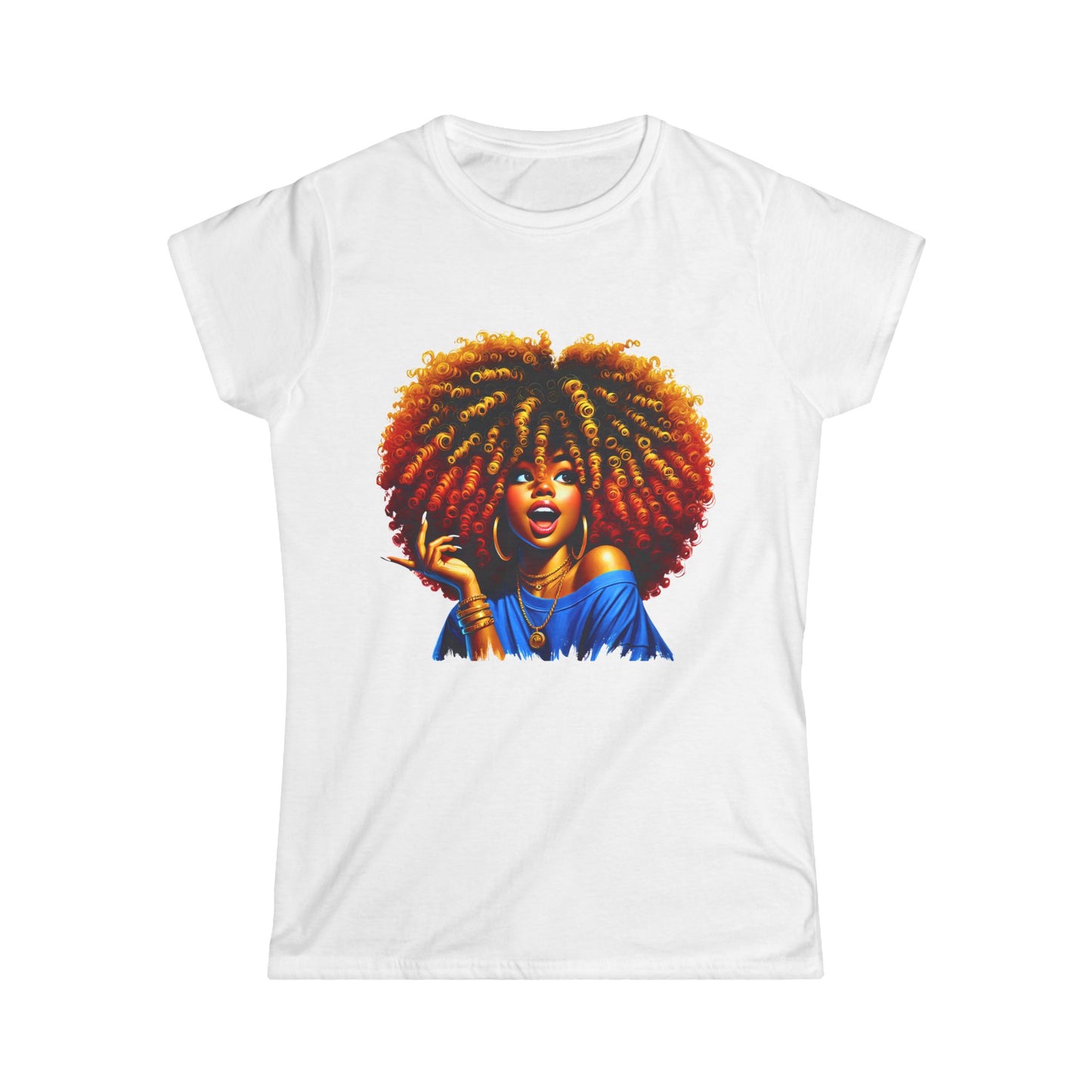 Fierce Afro Graphic Women's Softstyle Tee - Celebrate Your Beauty