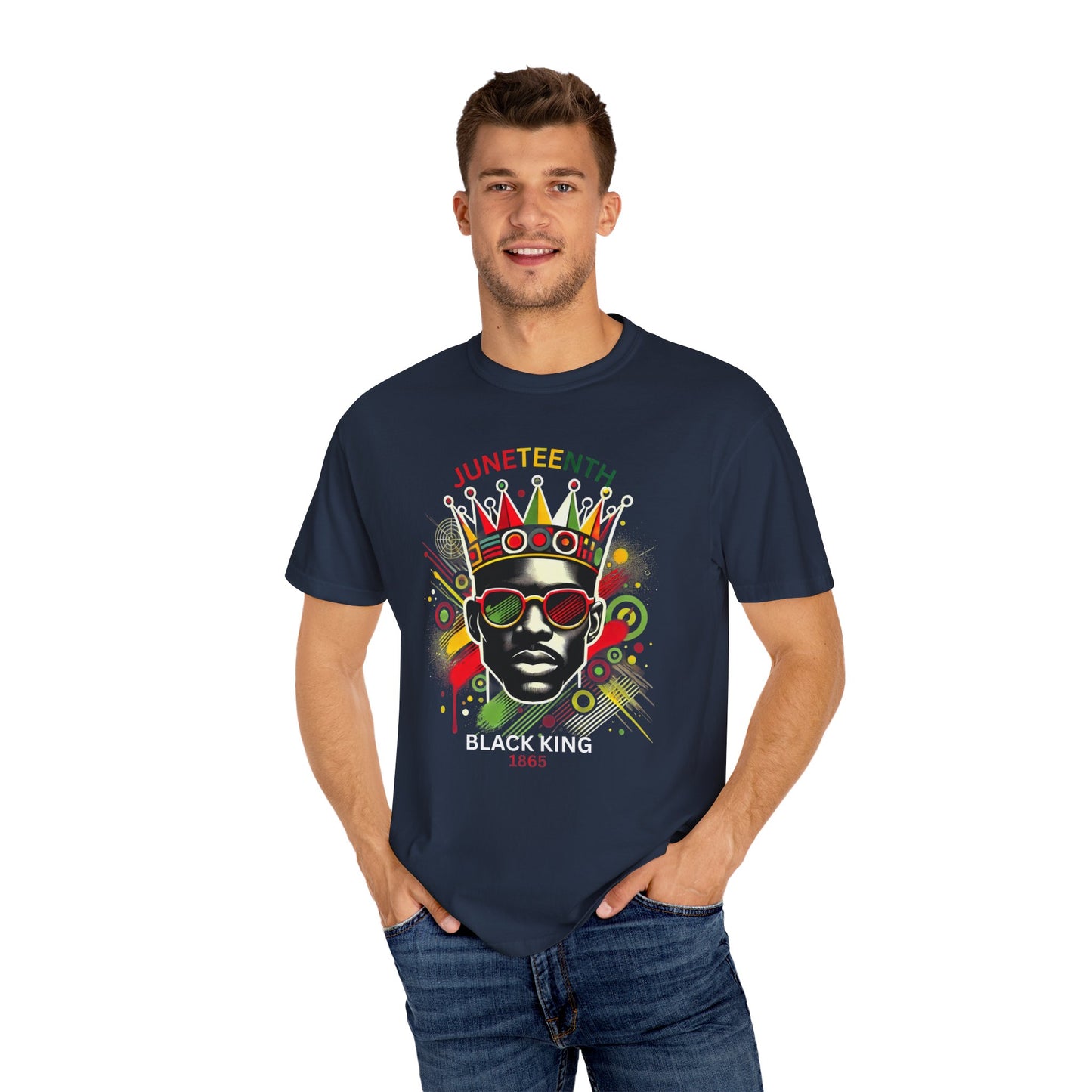Unisex Black King Graphic Tee, Vibrant Afrocentric Shirt, African Heritage Gift, Kings Day Celebrations, Streetwear Fashion
