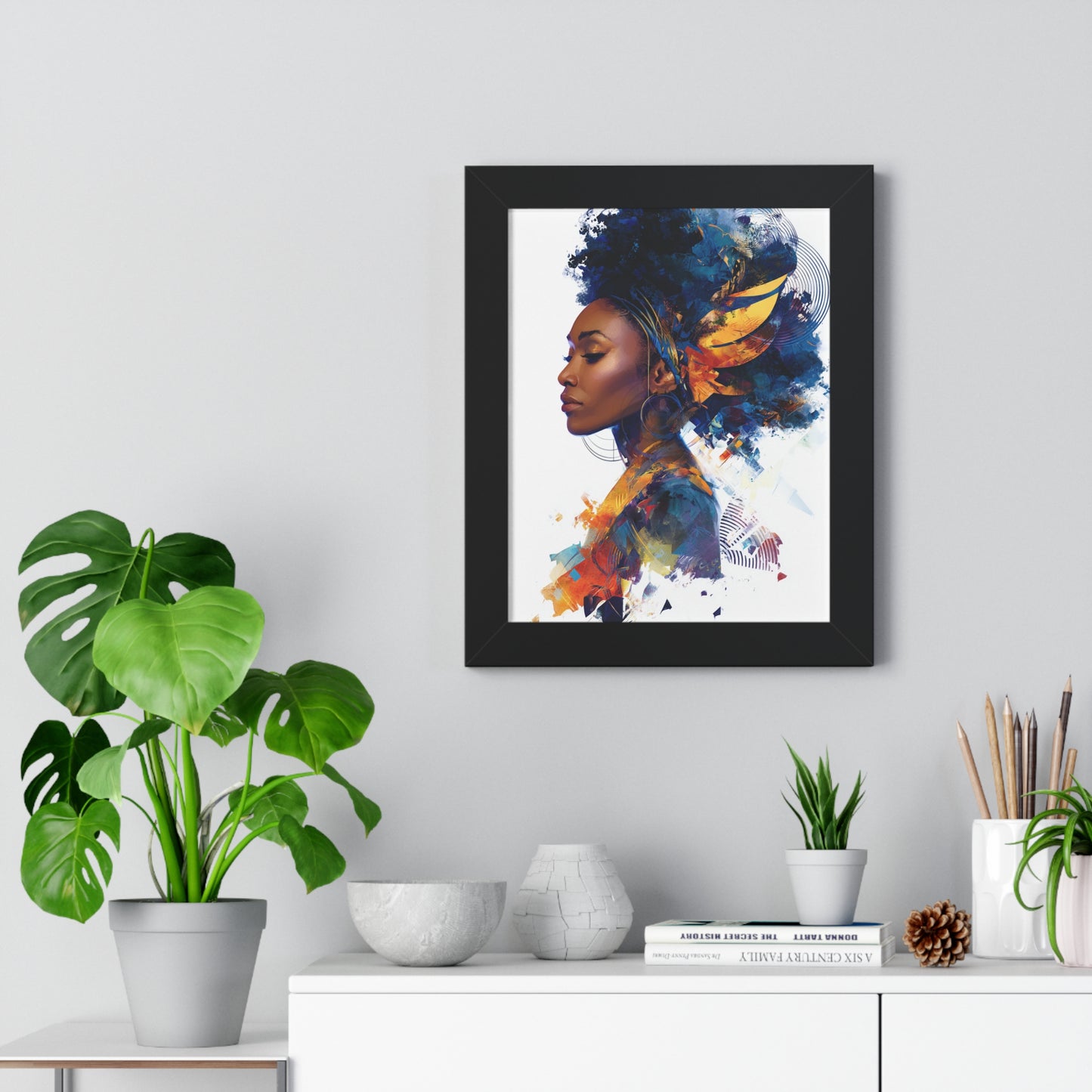 Artistic Framed Vertical Poster - Vibrant Afrocentric Wall Art
