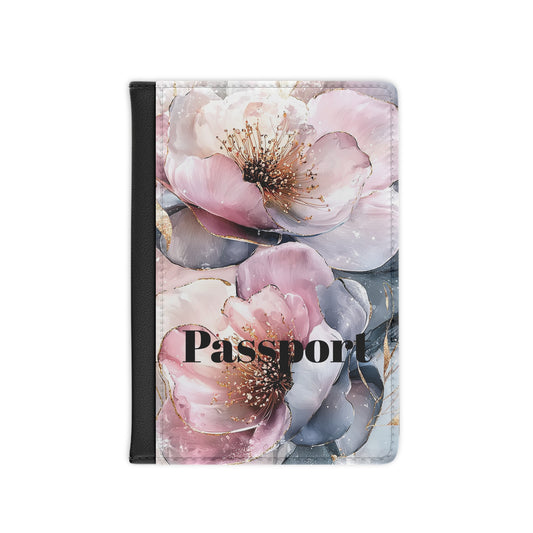 Floral Passport Cover - Travel in Style with Elegant Flower Design